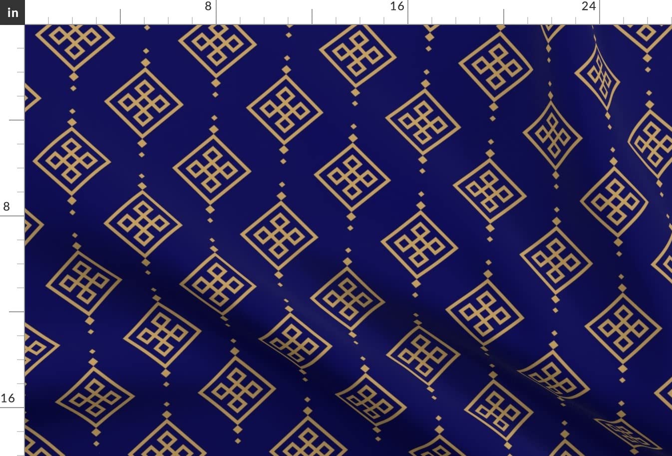 Gold Geometric Art Deco Pattern Dark Blue Minky Fabric by The Yard - Soft Plush Material for Sewing Baby Blankets, Quilt Backing, DIY Home Decor & Craft Projects
