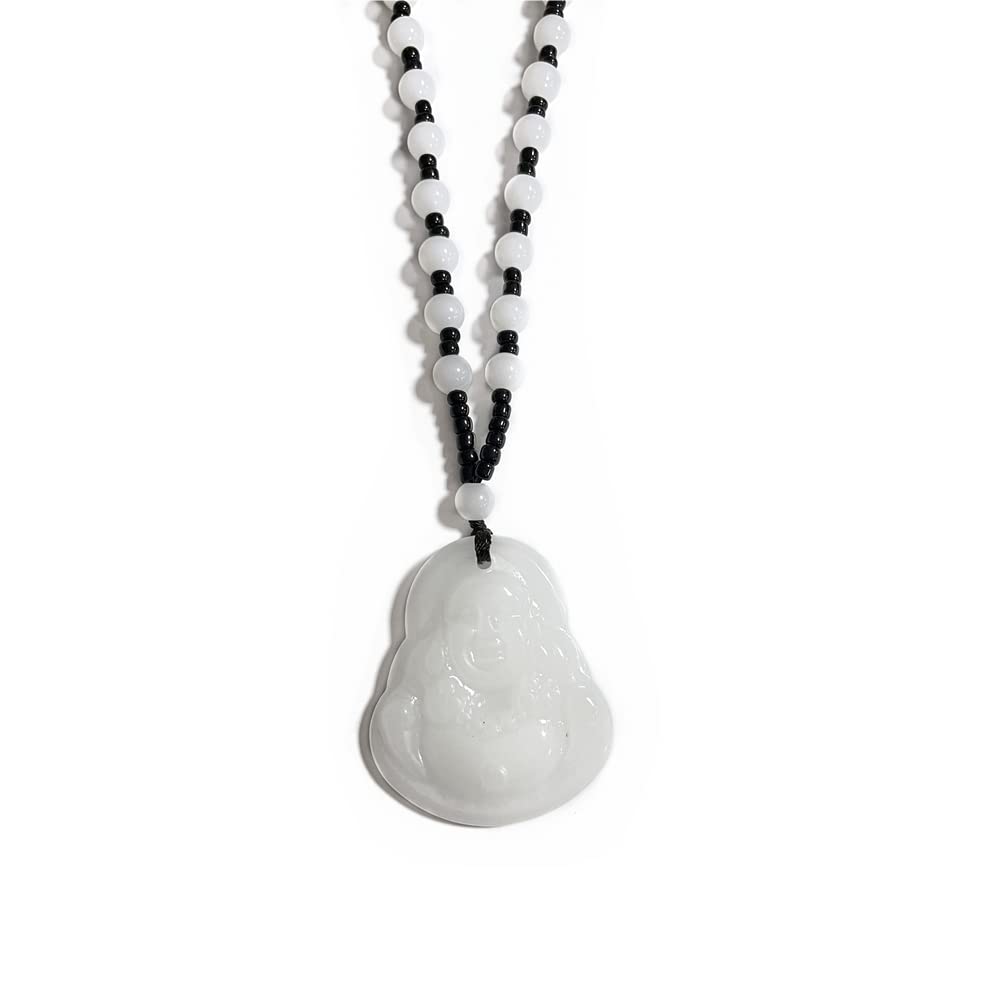 2021 TengHong Buddha Necklace - CZ Gold Chain Pendant with Blue Green Jade, Crystal Amulet Jewelry for Women & Men | Spiritual Protection & Fashion Accessory for Daily Wear, Meditation & Gift Giving