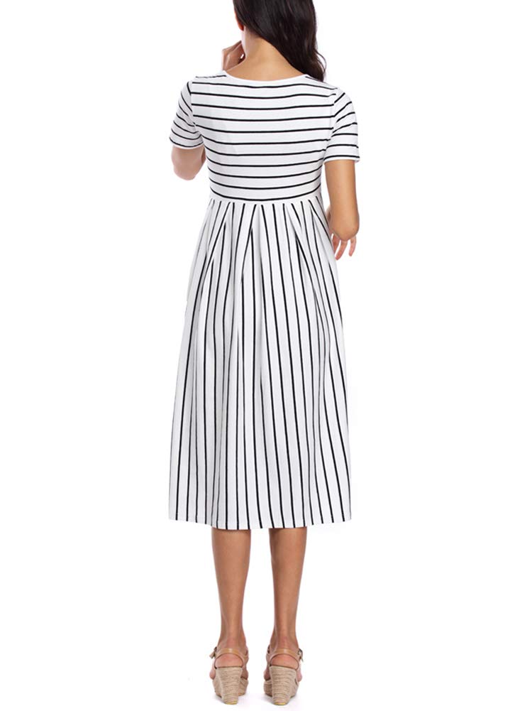 BBHoping Women's Casual Striped Maternity Dress - Short Knee-Length Pregnancy Clothes for Baby Shower, Nursing, Summer Outfits & Everyday Wear