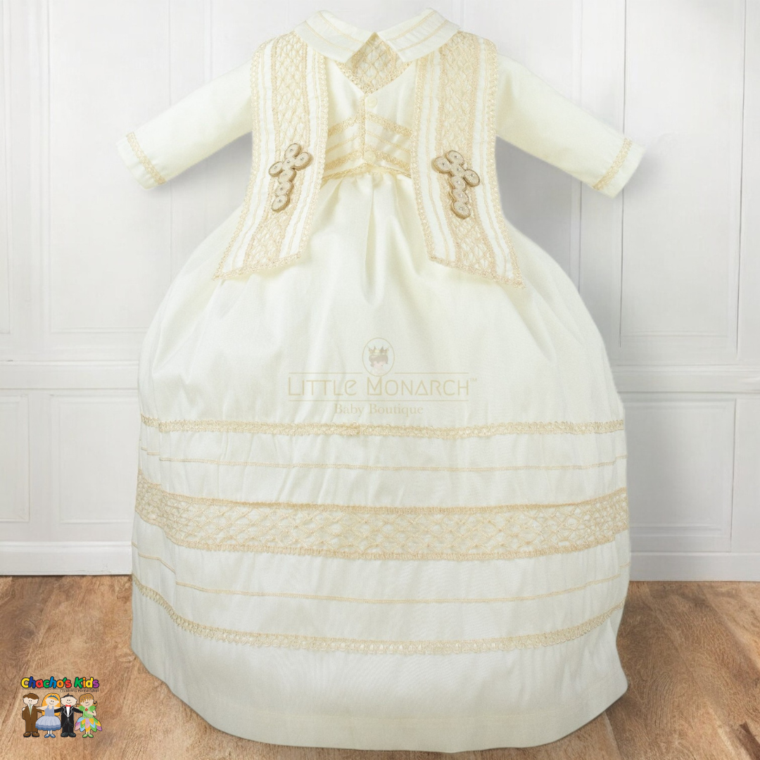 40F Boys Baptism Outfit - Elegant Christening Gown for Baby Boy's First Communion & Church Ceremonies