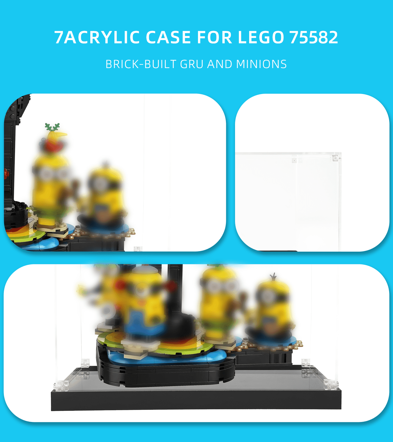LEGO Gru and Minions 75582 Display Case - Protective Showcase for Minions Collectible Set - Perfect for Home Decoration & Gift Giving
