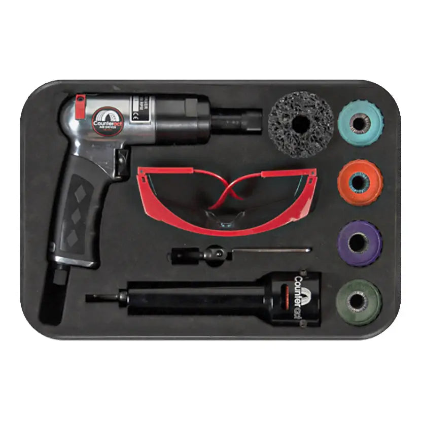 Counteract STK 13AD Hub and Stud Cleaning Kit with Air Driver - Professional Wheel Maintenance for Trucks & Trailers - Perfect for Auto Shops and DIY Mechanics