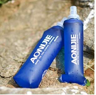 AONIJIE 2 Pack Collapsible Water Bottles 250ml - BPA Free TPU Soft Folding Flask for Running, Cycling, Hiking & Outdoor Sports | Lightweight & Leak Proof Hydration Solution for Gym, Travel and Daily Use