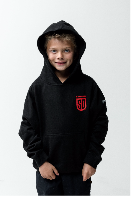 SD LEGION Shield Black Pullover Sweatshirt - Men's Casual Hoodie for Streetwear & Gaming Fans | Perfect for Everyday Wear, Gym & Esports Events