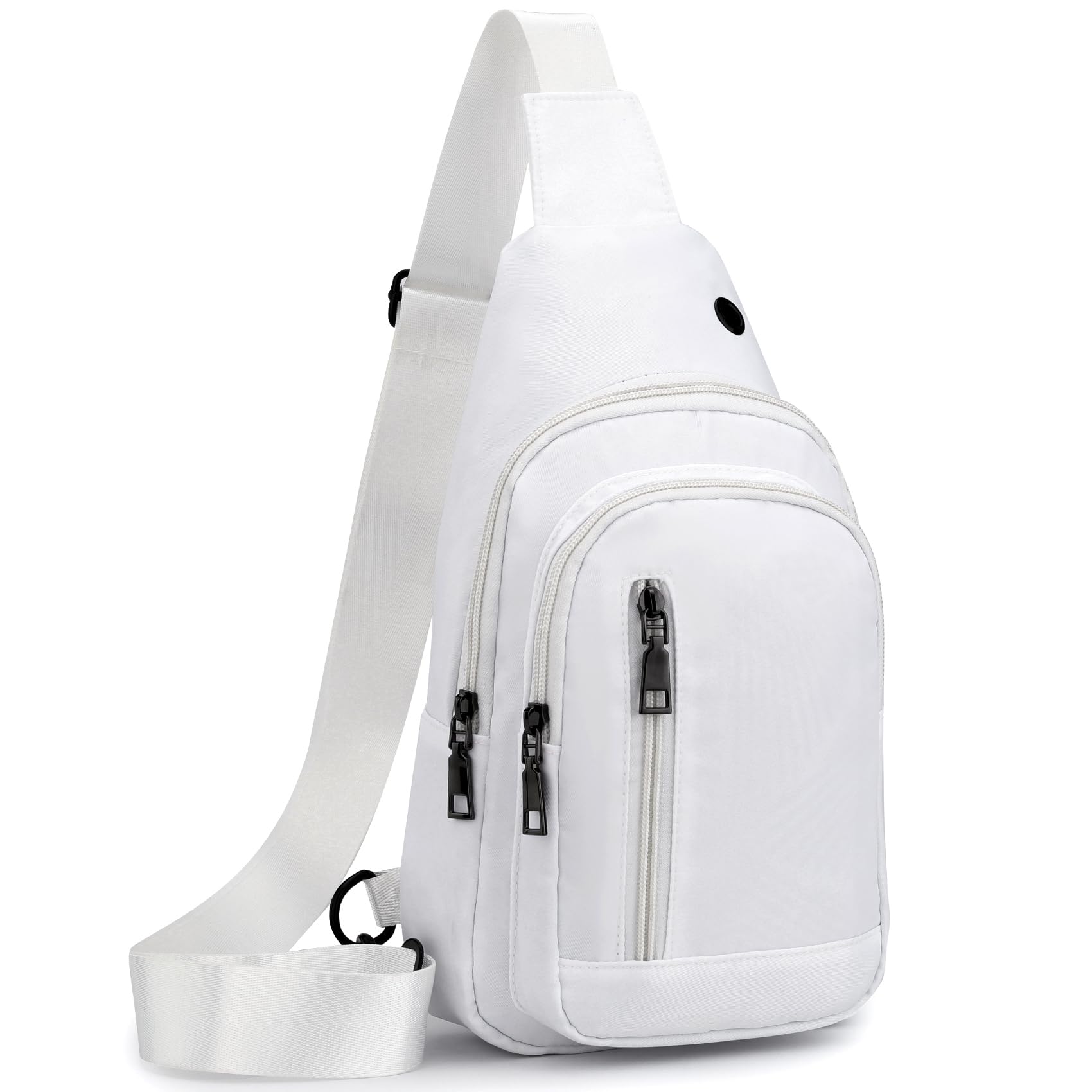 Seoky Rop Sling Bag - Crossbody Backpack for Men & Women, Small Chest Shoulder Purse, Lightweight Travel Daypack for Hiking, Gym, Work & Daily Use - White