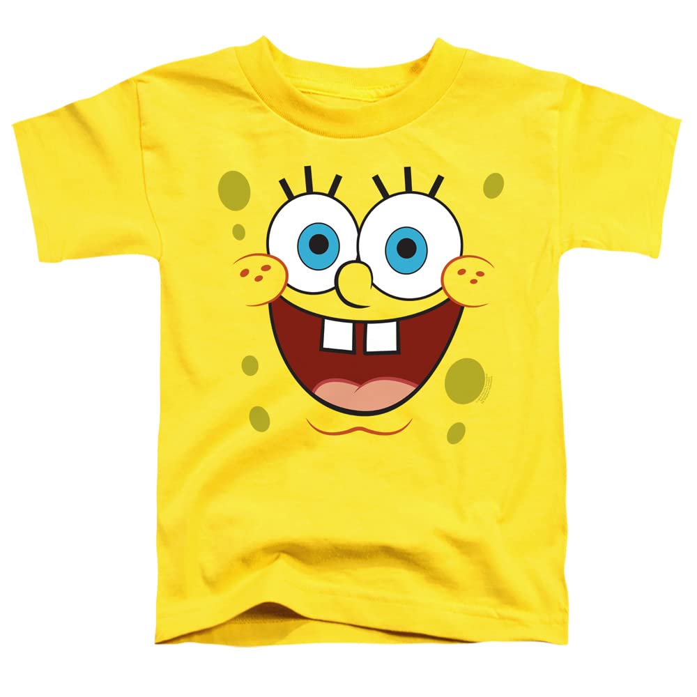 Popfunk Classic Spongebob Goofy Smile Unisex Toddler T-Shirt | Cartoon Graphic Tee for Boys & Girls | Soft Cotton Kids Shirt for Playdates & Family Outings