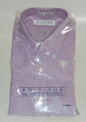 Van Heusen Men's Dress Shirt - 17 34/35 Size in Purple | Classic Fit Formal Shirt for Office, Wedding & Business Attire