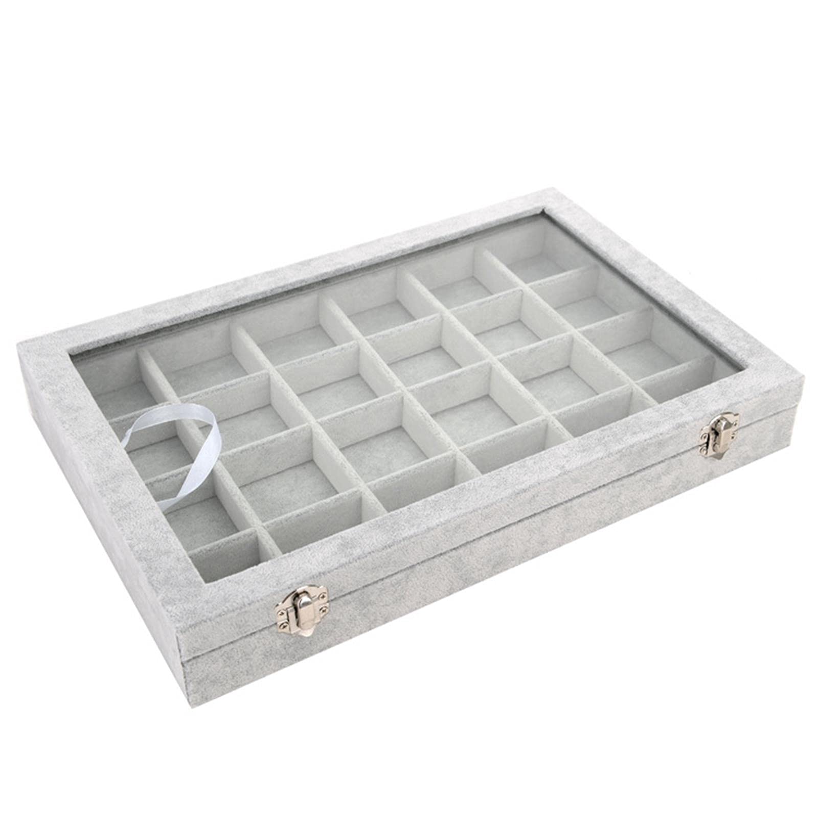 Elegant 24-Slot Flower Pearl Jewelry Box for Earrings, Rings & Necklaces - Perfect for Girls' Jewelry Storage & Display | Ideal for Bedroom, Vanity & Gift Giving