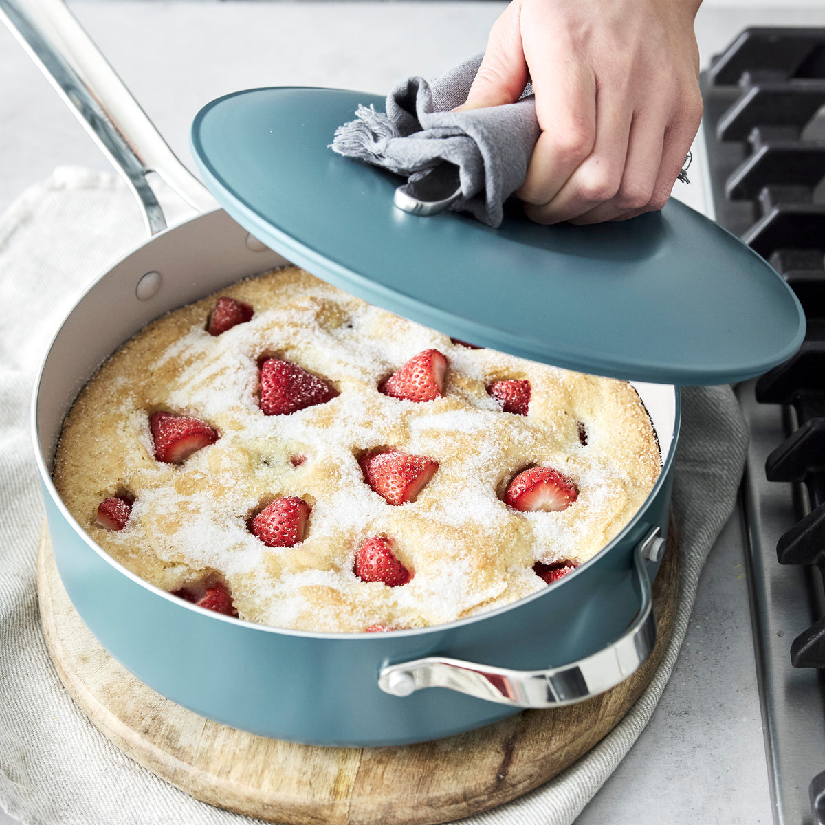 Nova Ceramic Nonstick 3-Piece Cookware Set - PFOA Free, Dishwasher Safe Deep Teal Pots and Pans for Healthy Cooking | Perfect for Frying, Sautéing, and Boiling in Modern Kitchens