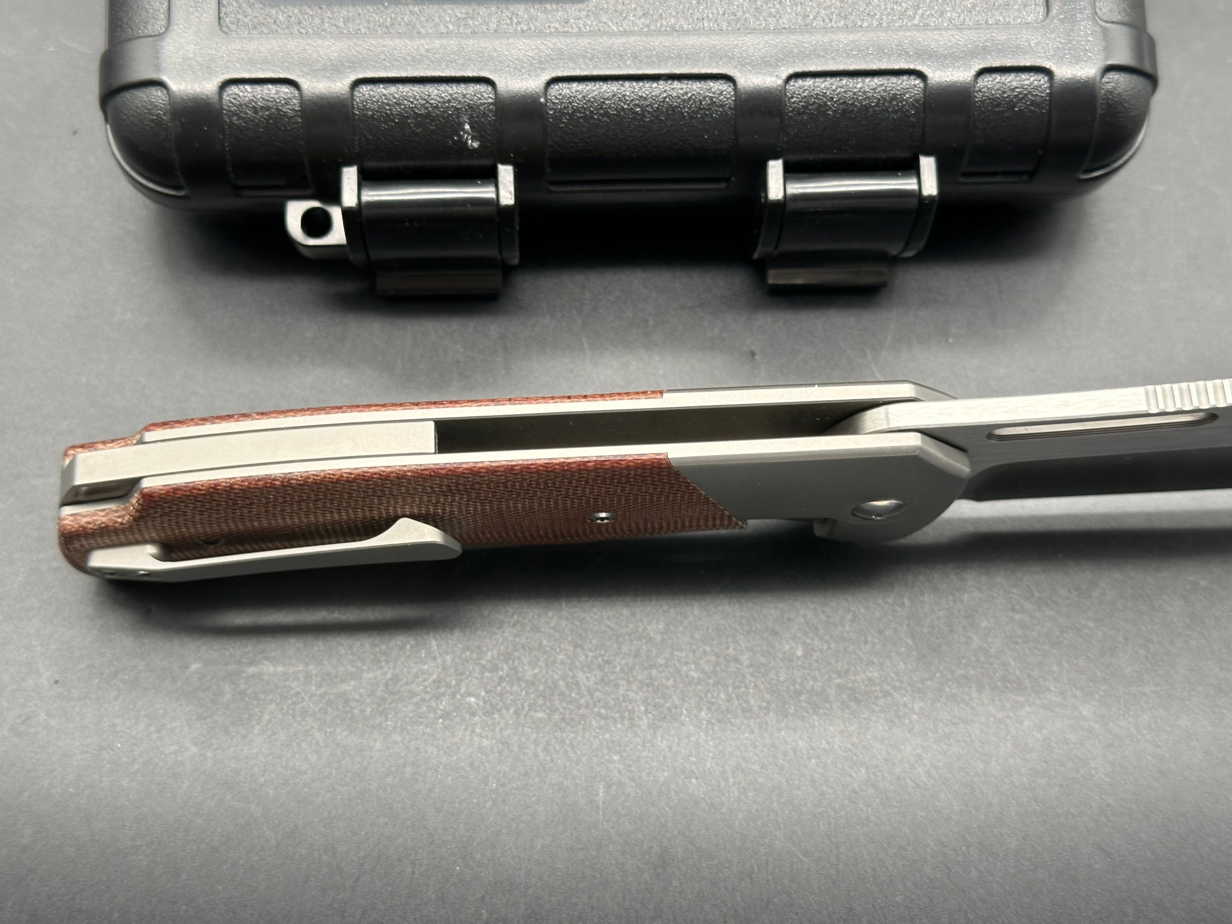 Renegade Gungnir Titanium Folding Knife with Micarta Handle - Premium M390 Steel Blade for Outdoor, Camping, and EDC Use