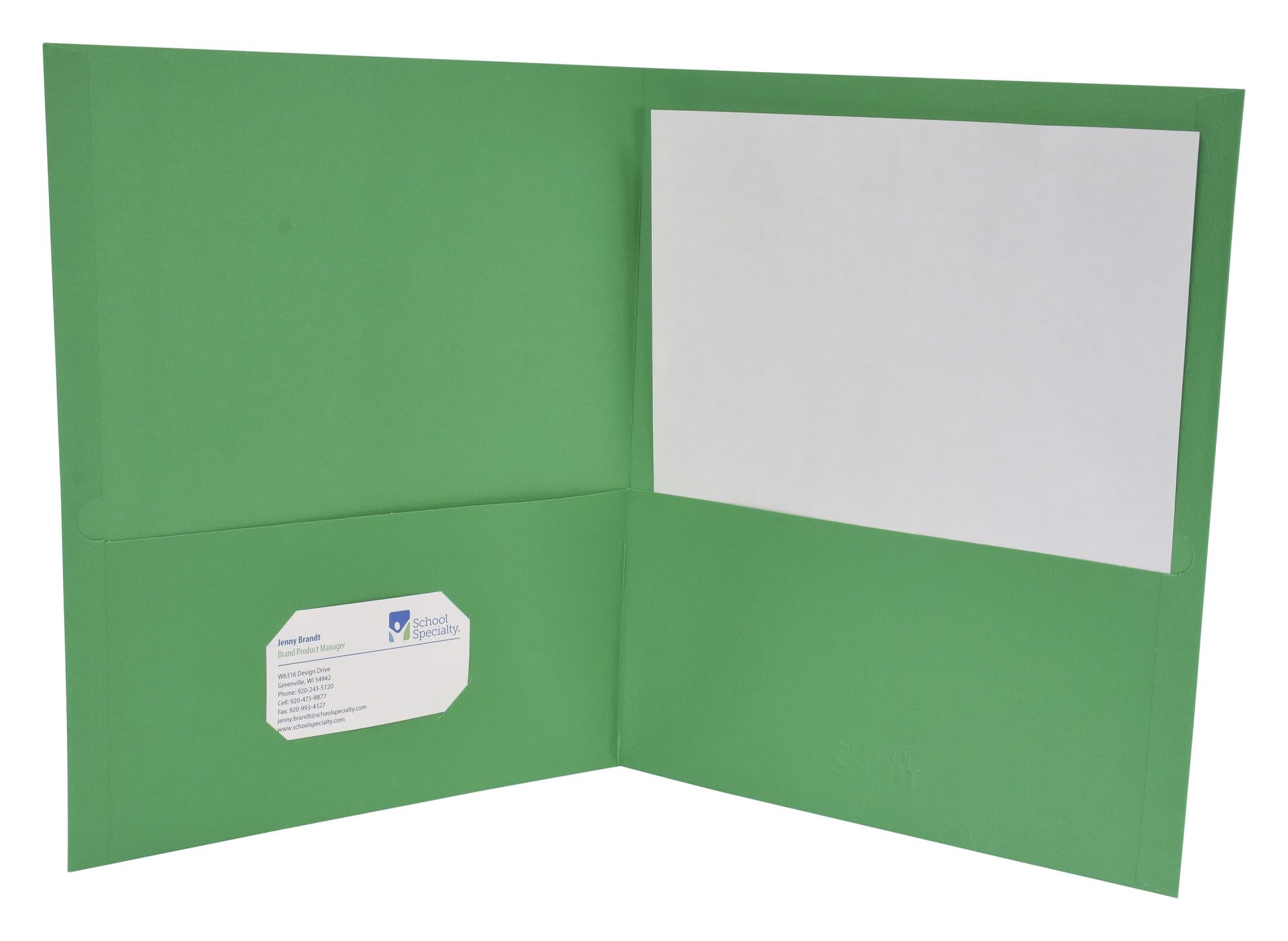 School Smart 2-Pocket Folders Without Brads - Green (Pack of 25) - Perfect for Classroom Organization, Homework Assignments & Student Binders