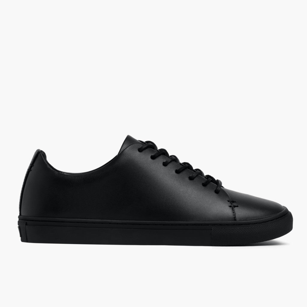 Premier Low Top Sneakers for Men & Women | Black Vachetta Leather Casual Shoes | Comfortable Walking & Everyday Wear