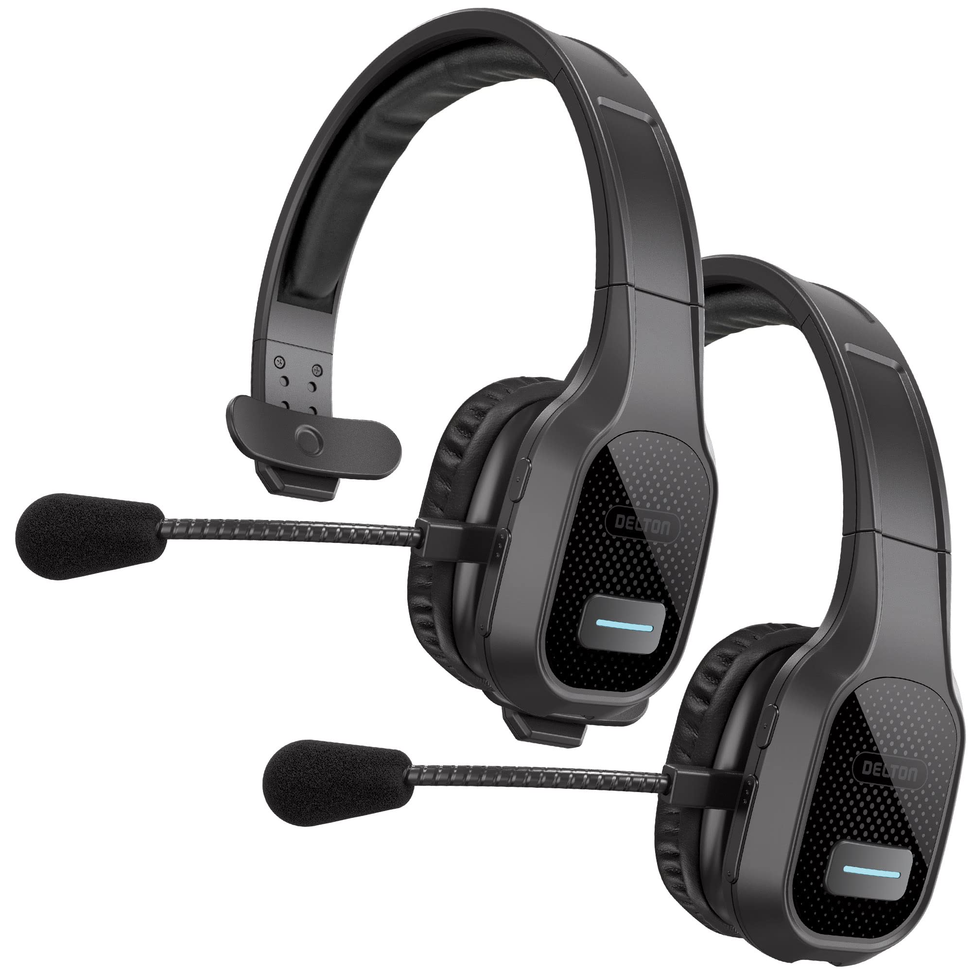 Delton Professional Wireless Computer Headset with Noise Cancelling Mic | Bluetooth 5.0 On-Ear Headphones, 30H Battery for Truckers, Call Center & Remote Work - Comfortable Office Headset (2-Pack) - Perfect for Zoom Meetings, Customer Service & Online Classes