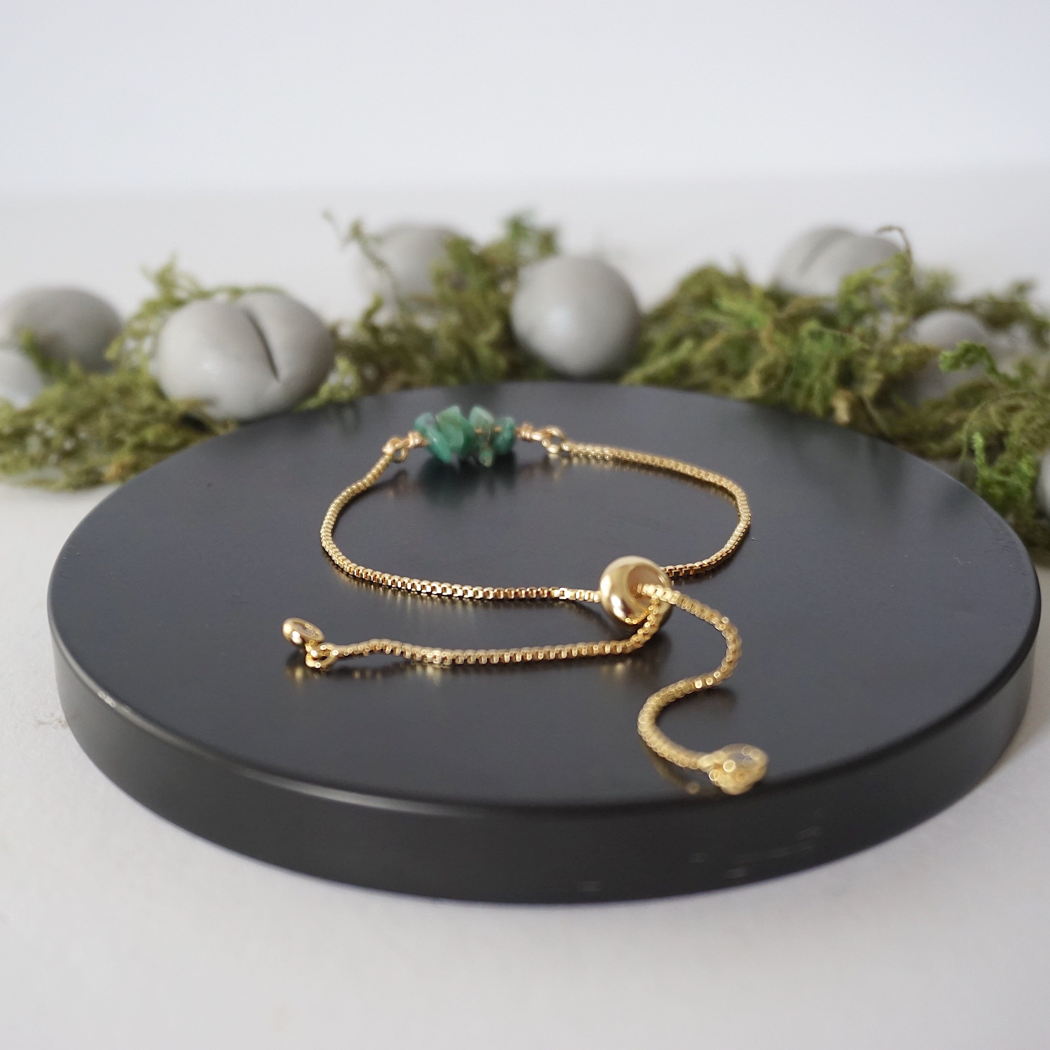 Elegant Gold Plated Adjustable Emerald Bolo Crystal Bracelet for Women - Perfect for Parties, Weddings & Special Occasions