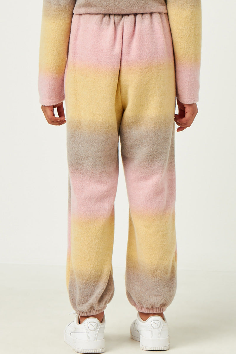 Stylish Brushed Knit Block Stripe Joggers for Women - Soft & Comfortable Lounge Pants - Perfect for Yoga, Running, and Casual Wear