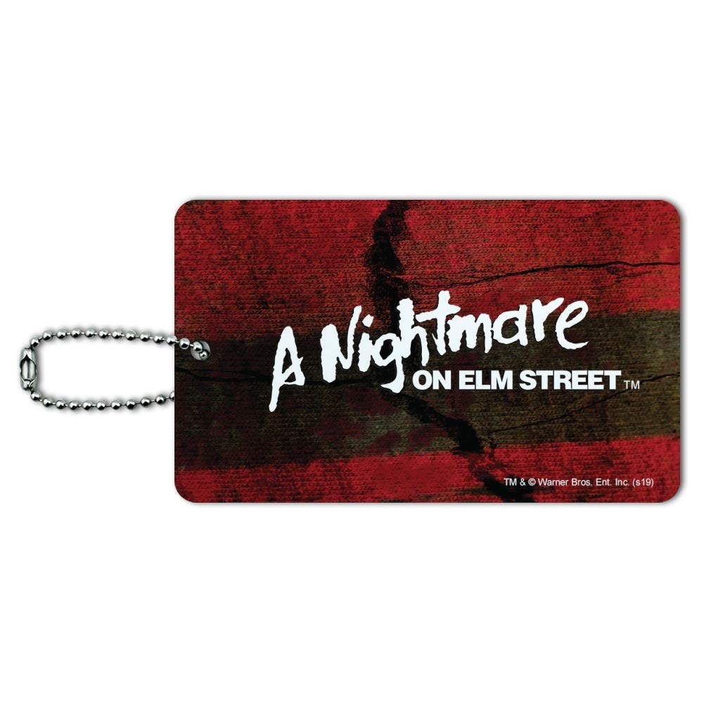 Nightmare on Elm Street Logo Luggage Tag - Horror Movie Themed Suitcase ID Card for Carry-On Bags | Perfect for Halloween Travel, Horror Fan Gifts & Cosplay Accessories