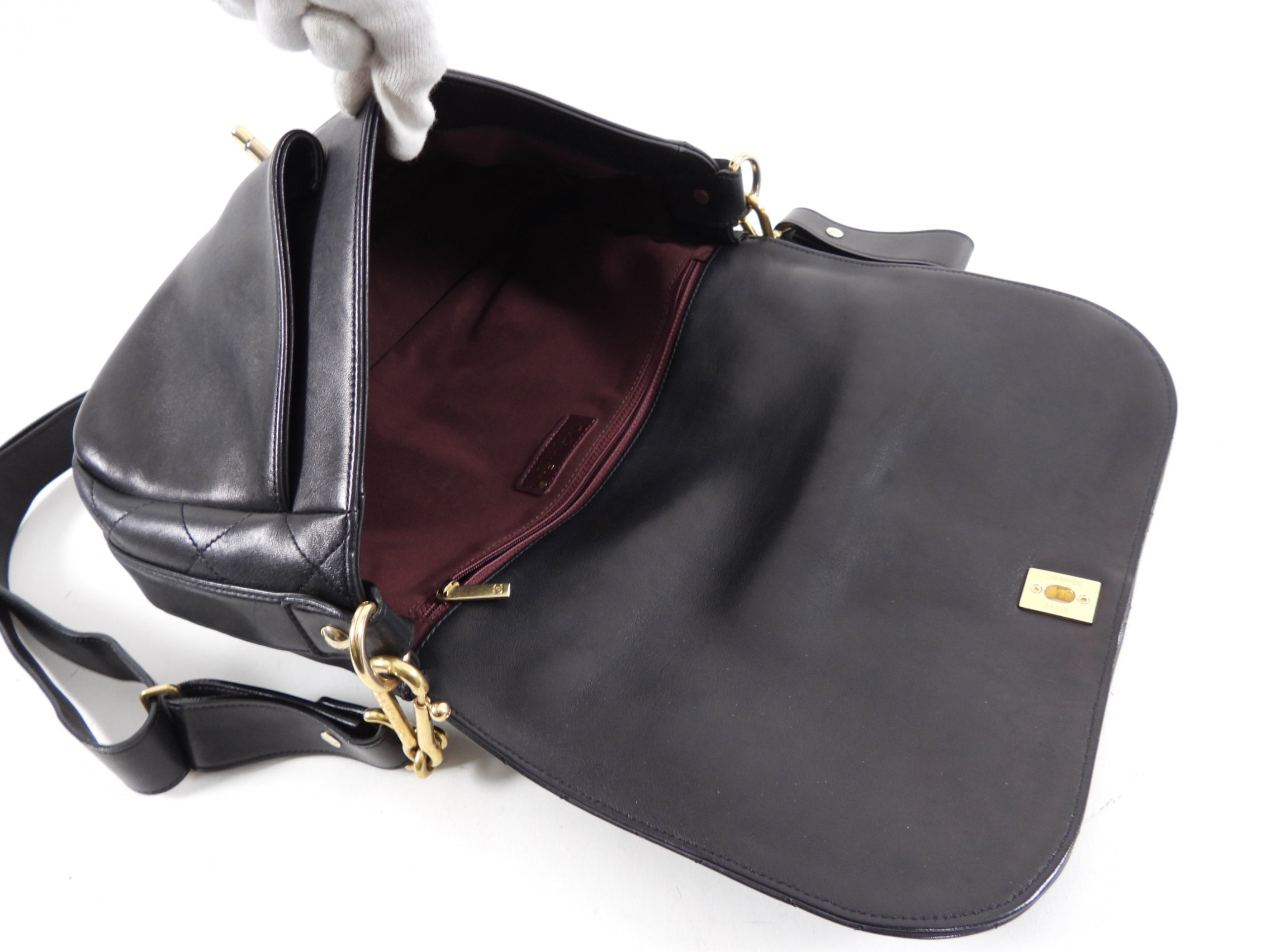 Chanel Black Quilted Leather Paris in Rome Messenger Bag for Women - Luxury Crossbody Purse for Travel, Work & Evening Out