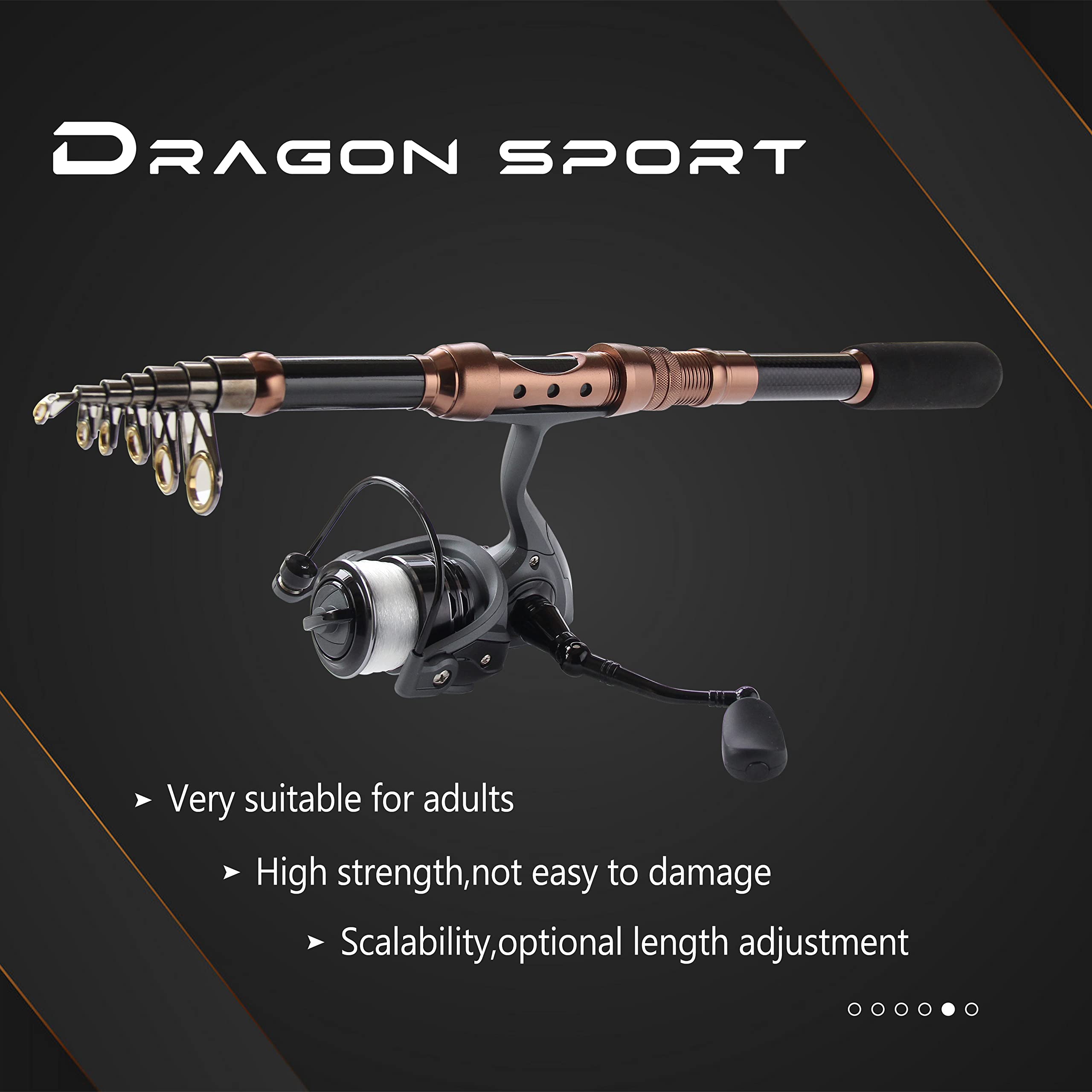 Premium Carbon Fiber Telescopic Fishing Rod and Reel Combo 2.4m (7.87FT) - Saltwater & Freshwater Fishing Kit for Sea, Lake, and River Angling | Lightweight Travel Fishing Gear for Beginners and Professionals