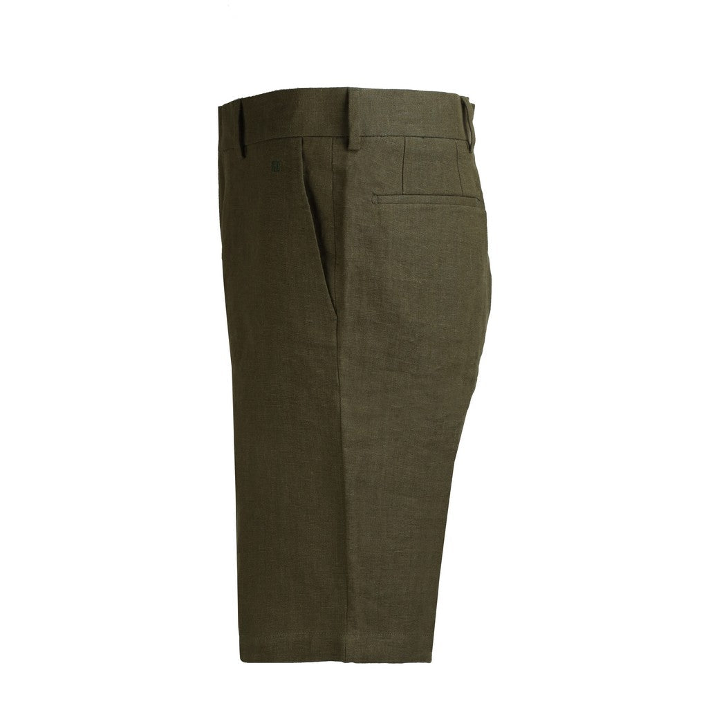 HENRY Linen Tailored Shorts for Women - Olive Green Summer Casual Shorts | Perfect for Beach, Vacation & Everyday Wear