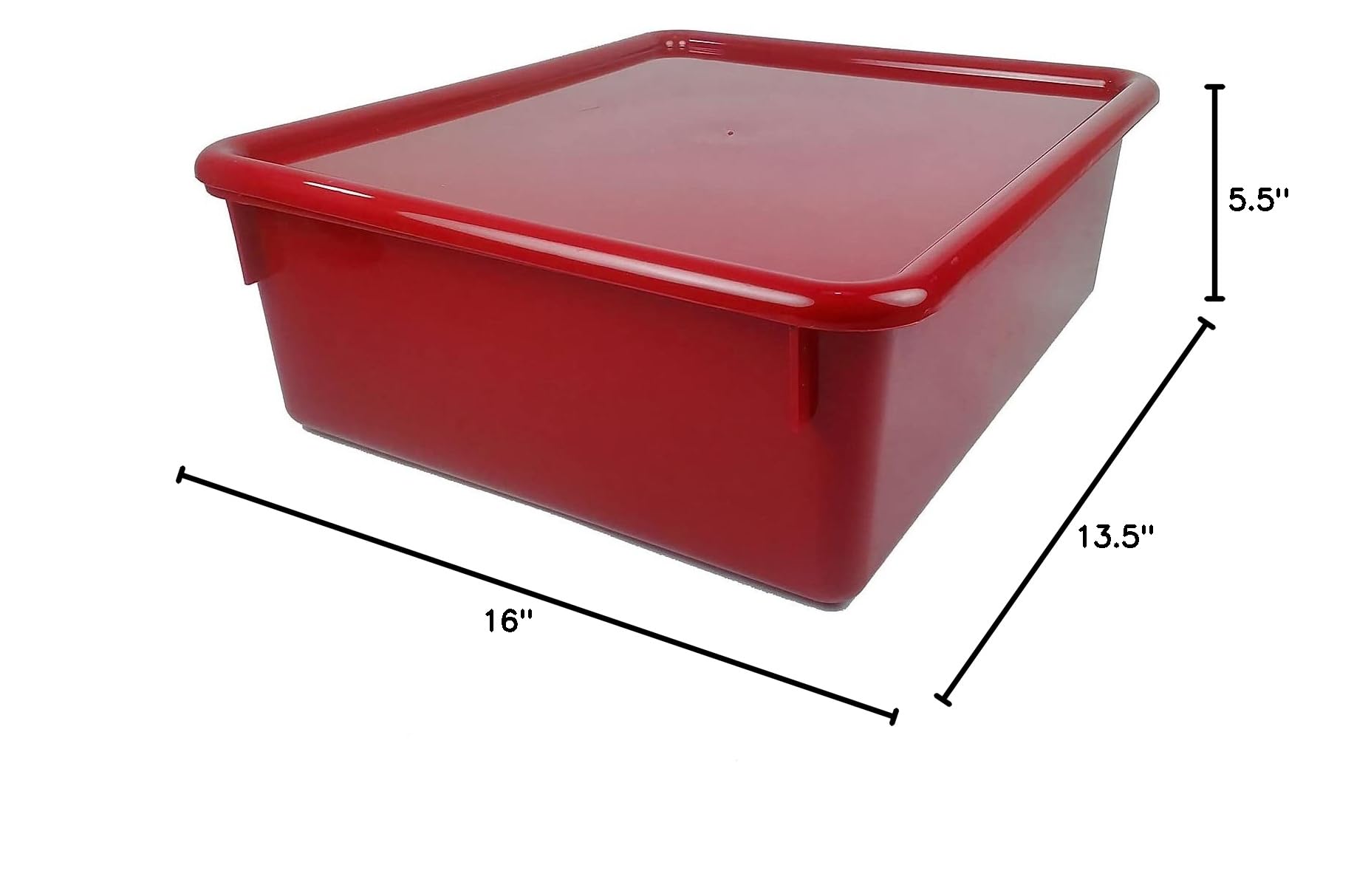 Romanoff Red Double Stowaway Tray with Lid - Stackable Kitchen Storage Organizer for Spices, Utensils & Small Items - Perfect for Pantry, Countertop or Cabinet Organization