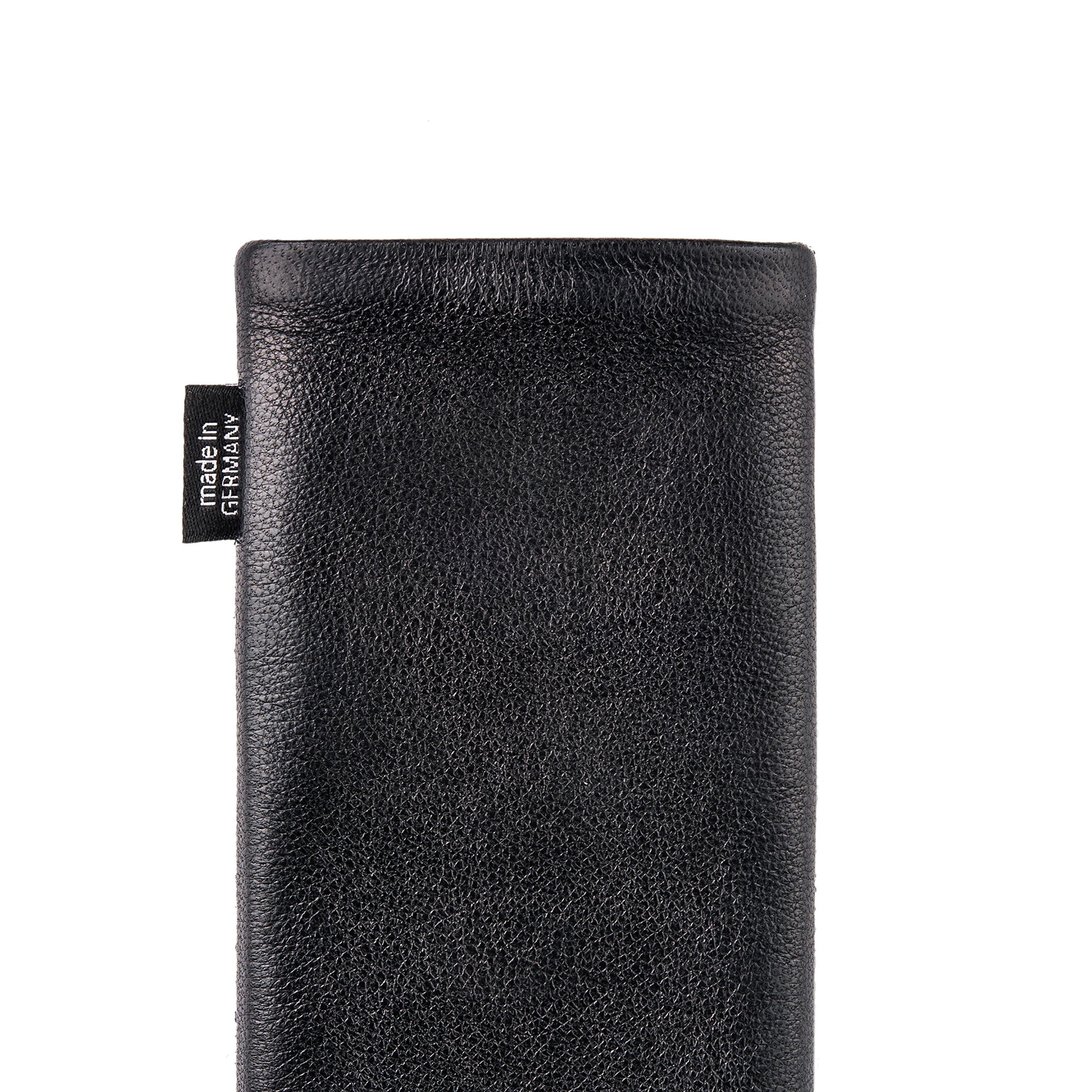 Premium Pine64 PinePhone Pro Leather Case - Custom Tailored Sleeve in Fusion Black | German-Made Nappa Leather with Microfiber Lining | Protective Phone Pouch for Business & Travel Use