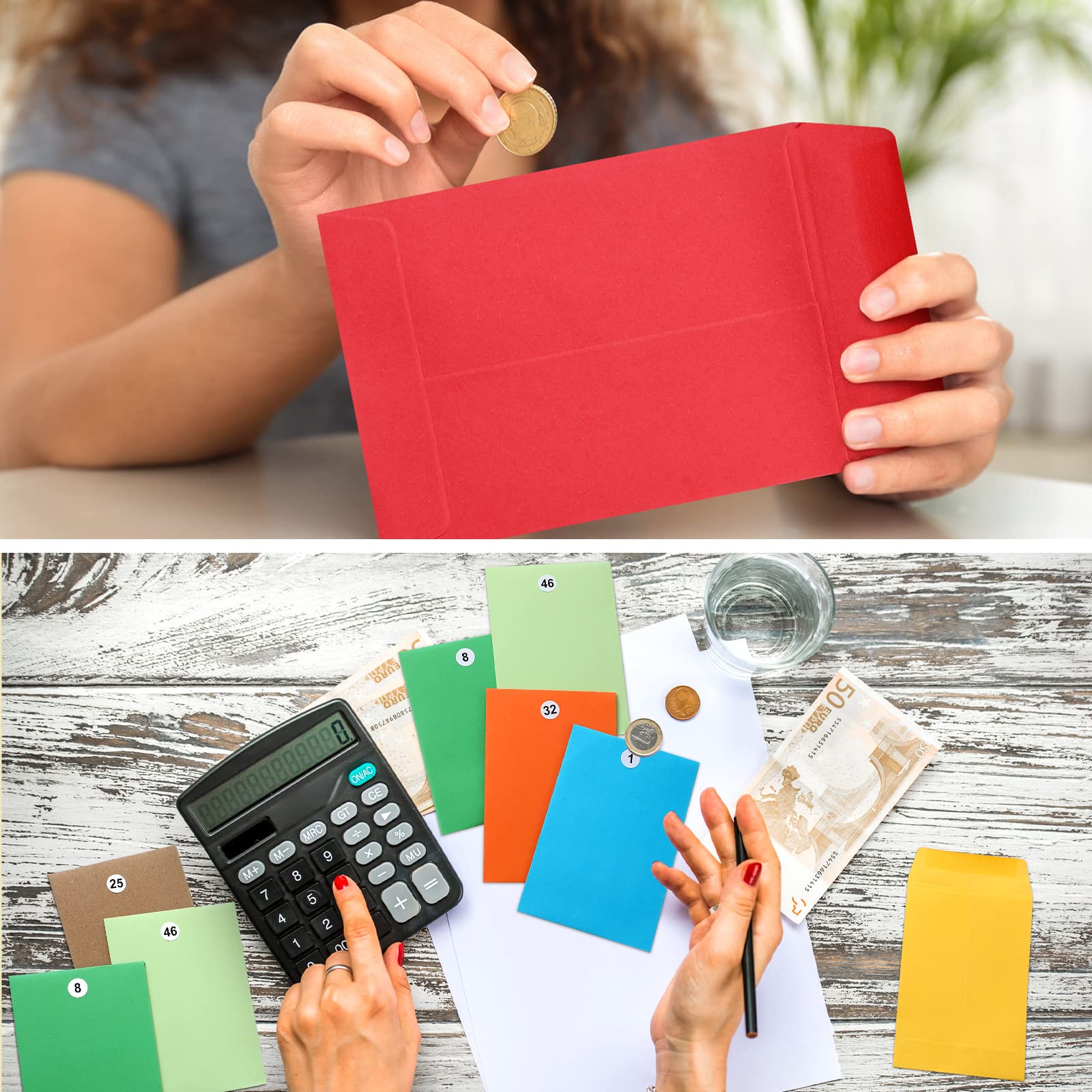 100-Pack 4x3 Inch Cash Envelopes for Budgeting - Money Saving Challenge Envelopes with Stickers for Coins, Checks & Gift Cards - Home & Office Organization (Multicolor) | Perfect for Dave Ramsey Budget System, Cash Stuffing & Financial Planning
