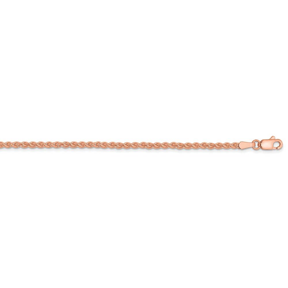 14k Rose Gold Spiga Chain Necklace - Elegant for Daily Wear