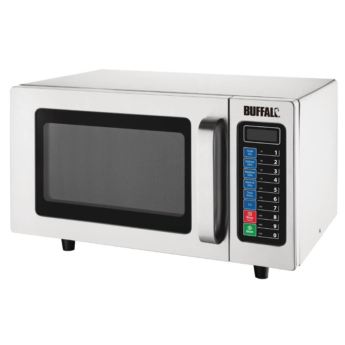 Buffalo 1000W Commercial Microwave Oven - 25L Large Capacity, Programmable for Restaurants & Cafes - Perfect for Fast Heating, Defrosting & Cooking in Professional Kitchens