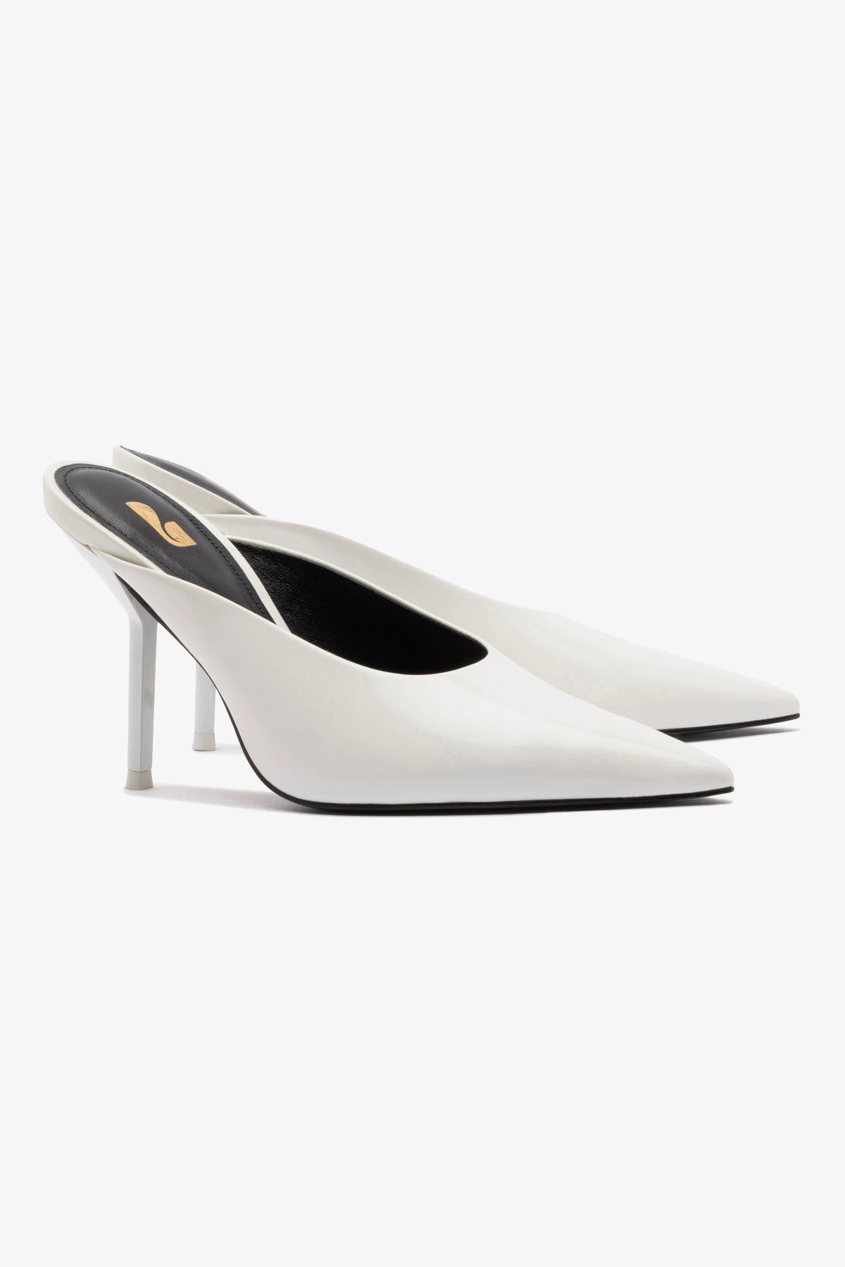 Lova Mule Slippers - White Patent Leather Women's Shoes | Comfortable House Slides for Indoor/Outdoor Wear