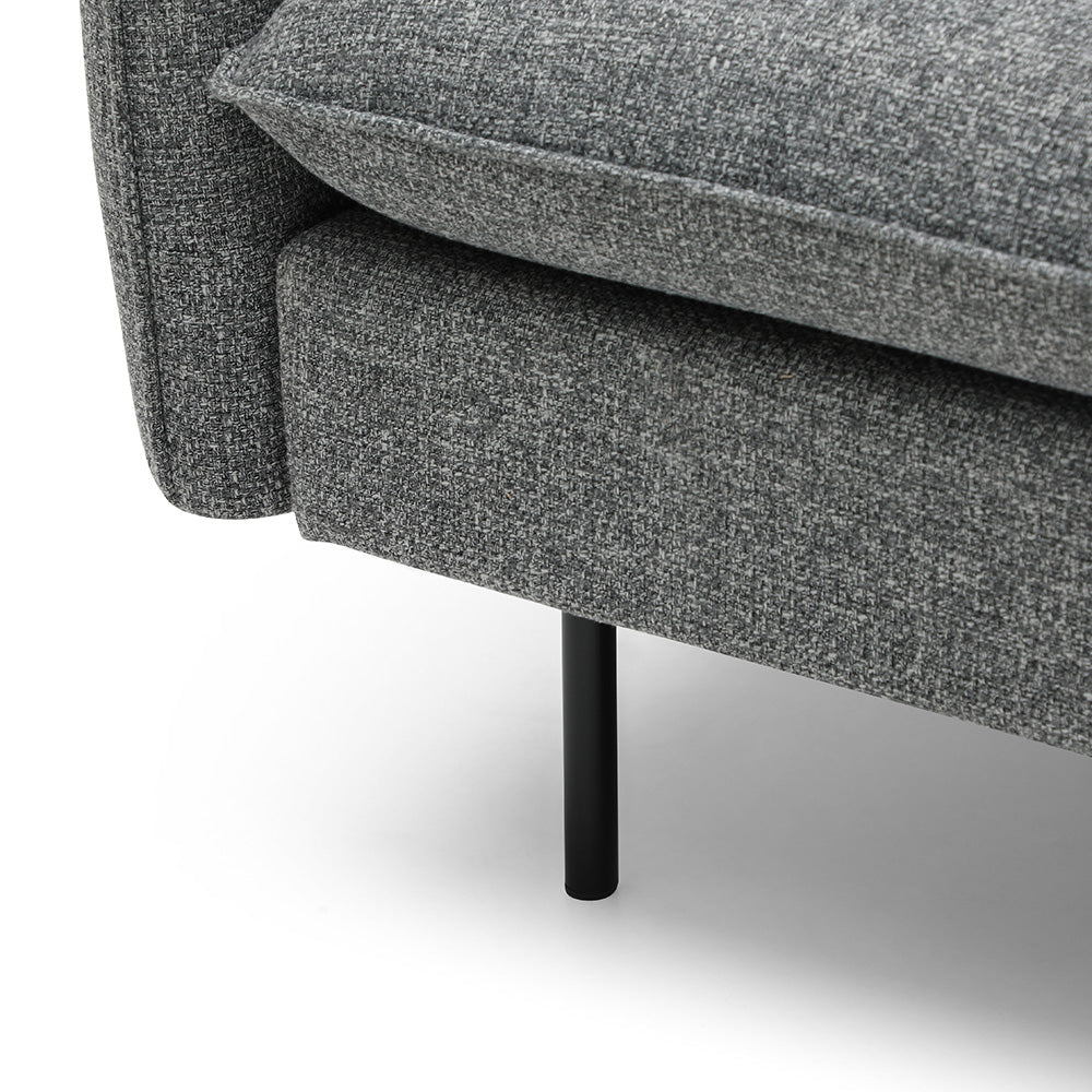 DALTON 3-Seater Sofa in Dark Grey & Black - Modern Living Room Furniture for Small Spaces & Apartments