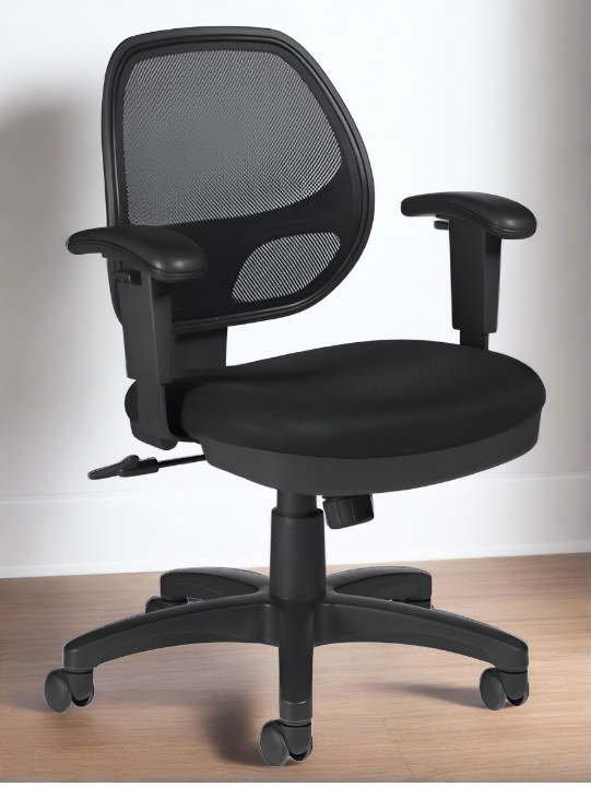 OTG11647B Mid Back Mesh Office Chair with Synchro-Tilt Mechanism - Ergonomic Support for Home & Office Workspaces