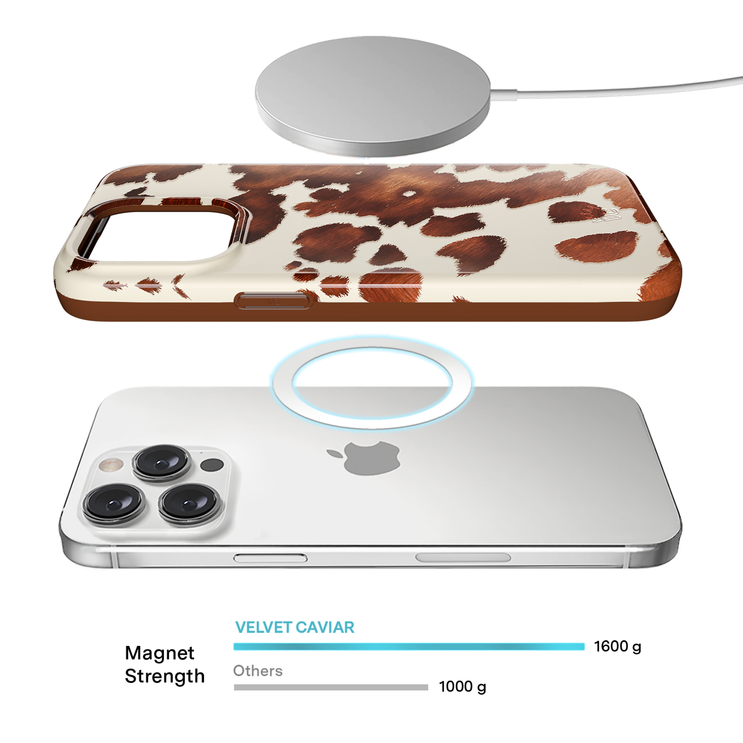 Premium Cocoa Cow Print iPhone Case - Cute & Durable Protective Cover for iPhone 13/14/15 Pro Max - Perfect for Farm Lovers & Animal Enthusiasts - Great for Everyday Use, Travel & Gifts