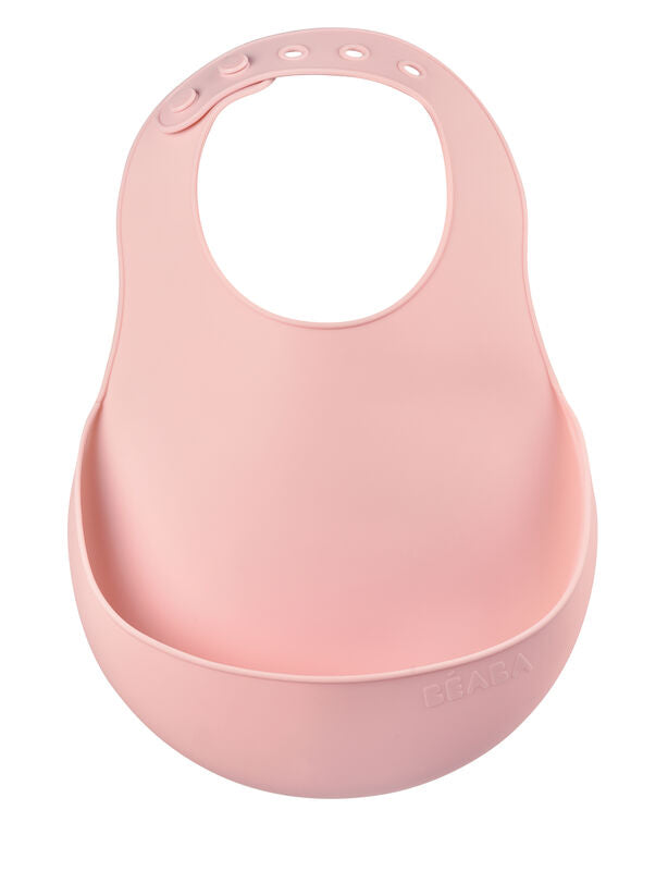Pink Silicone Baby Bib - Soft, Durable & Waterproof for Mess-Free Feeding - Perfect for Infants & Toddlers at Home or On-the-Go