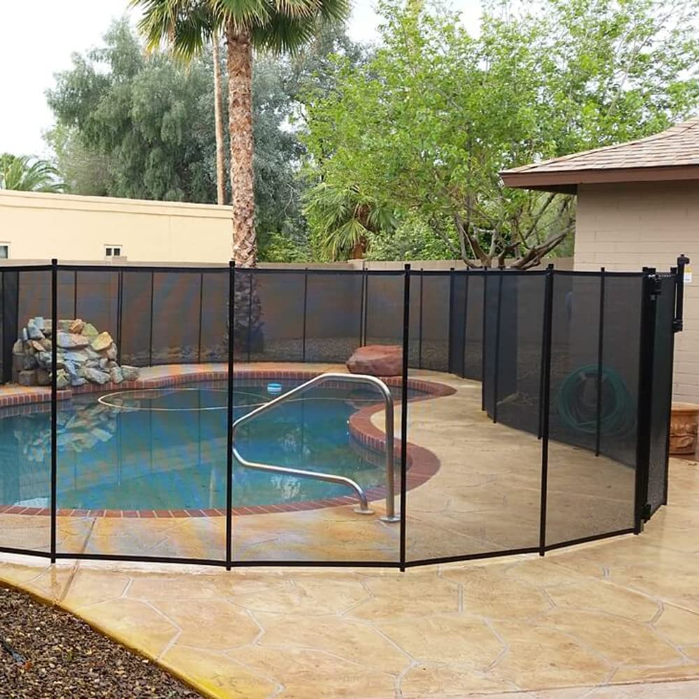VINGLI 4Ft x 60Ft Black Safety Fence for In-Ground Swimming Pools - Heavy Duty Mesh Barrier for Child & Pet Protection - Perfect for Backyard, Garden, and Residential Pool Areas