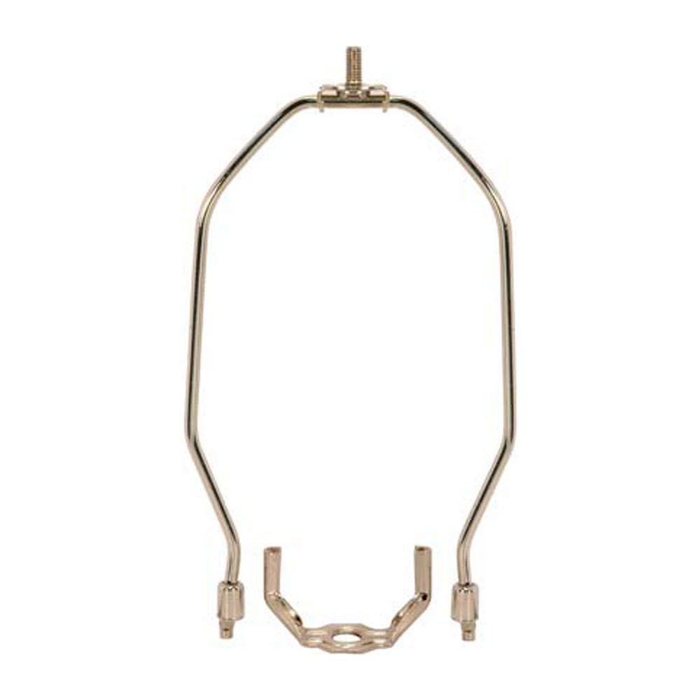 Heavy Duty 8-Inch Nickel Harp for Table and Floor Lamps - Durable Lamp Shade Holder for Living Room, Bedroom & Office Lighting Decor