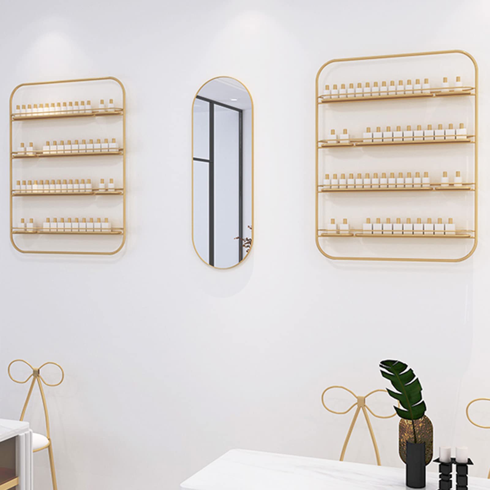 4-Tier Wall Mounted Nail Polish Organizer for Salon & Home