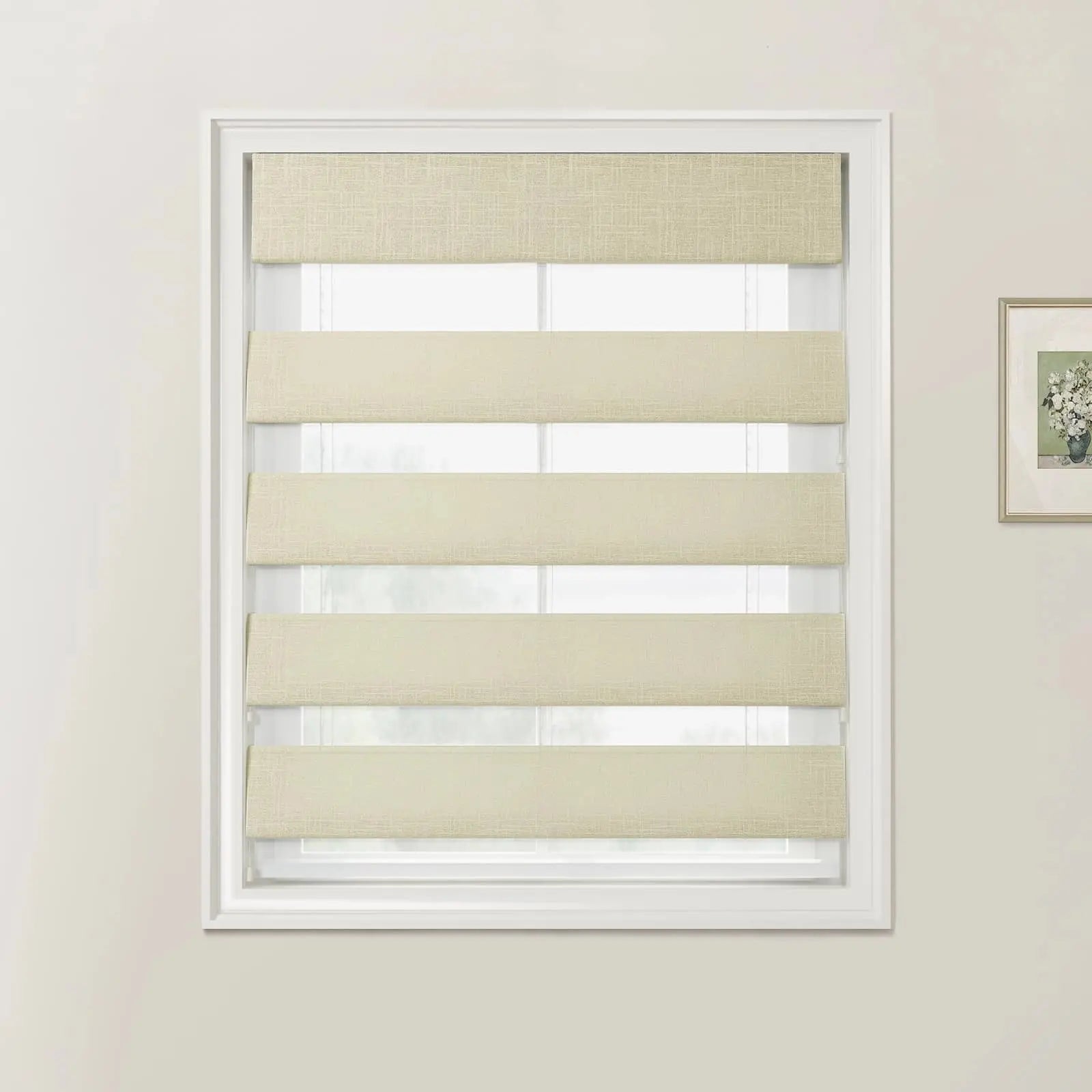 Custom Zebra Roman Blind Cord Lift - Blackout Window Shades for Home & Office - Easy Installation & Light Control
