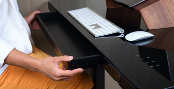 LifeSpan Adjustable Height Glass Standing Desk - Ergonomic Home & Office Workstation for Comfortable Standing & Sitting - Perfect for Remote Work, Gaming & Study