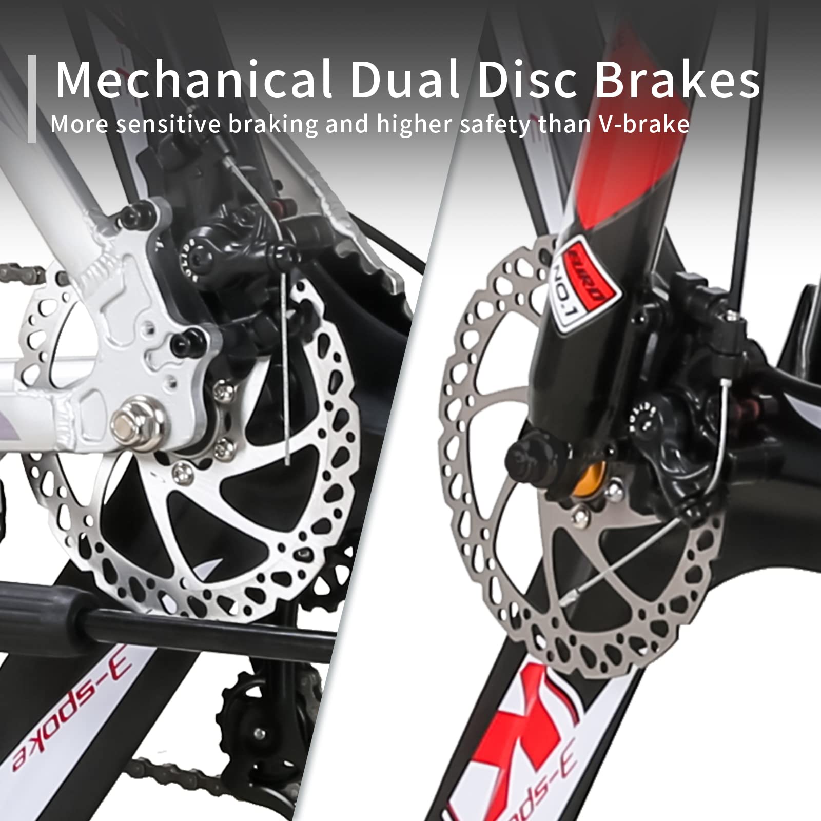 EUROBIKE 29 Inch 21-Speed Mountain Bike for Men & Women Adults - Disc Brakes, Durable Frame - Perfect for Trail Riding, Commuting & Outdoor Adventures