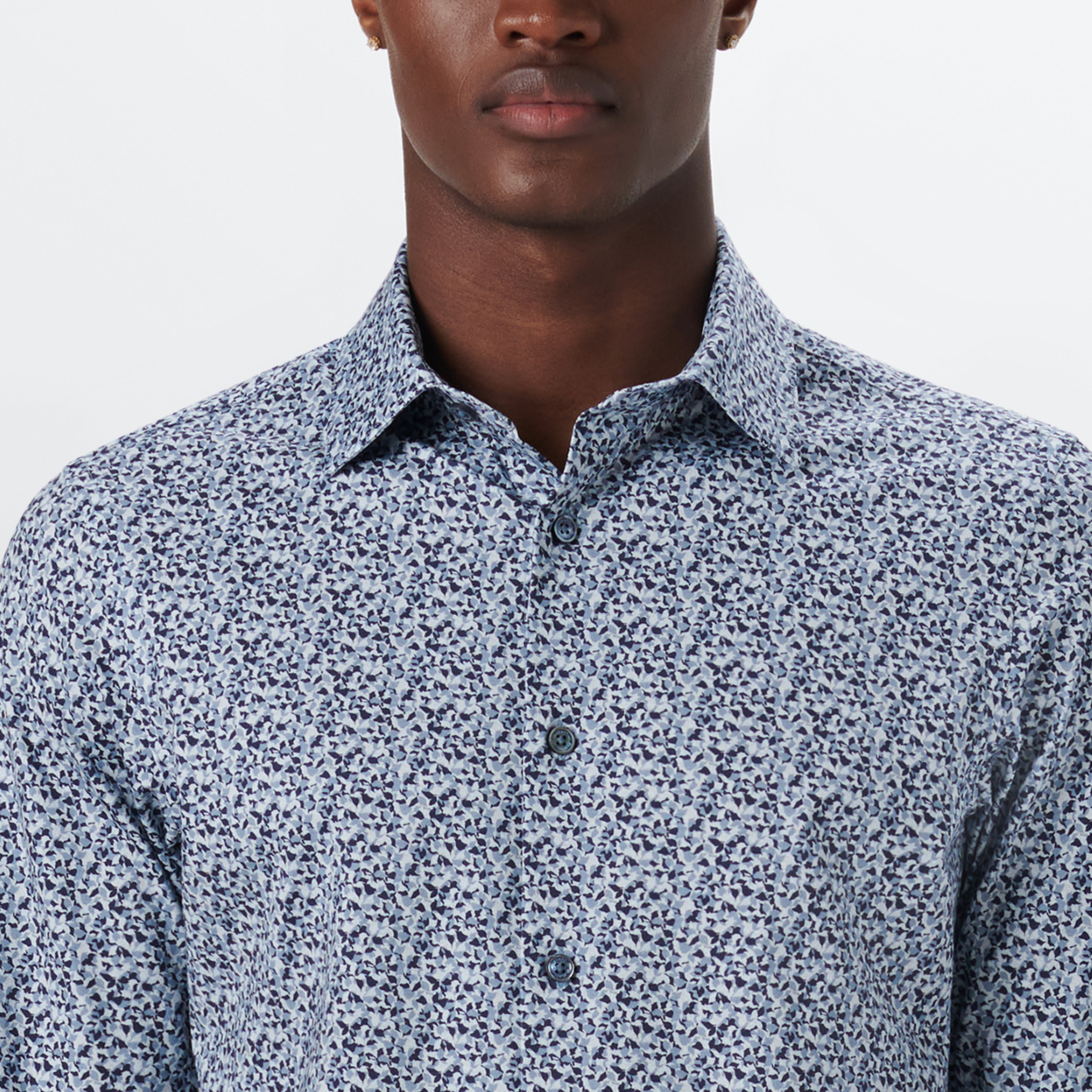 JAMES Abstract Print Cotton Shirt for Men - Stylish Casual Button Down Shirt for Work, Date Night & Everyday Wear
