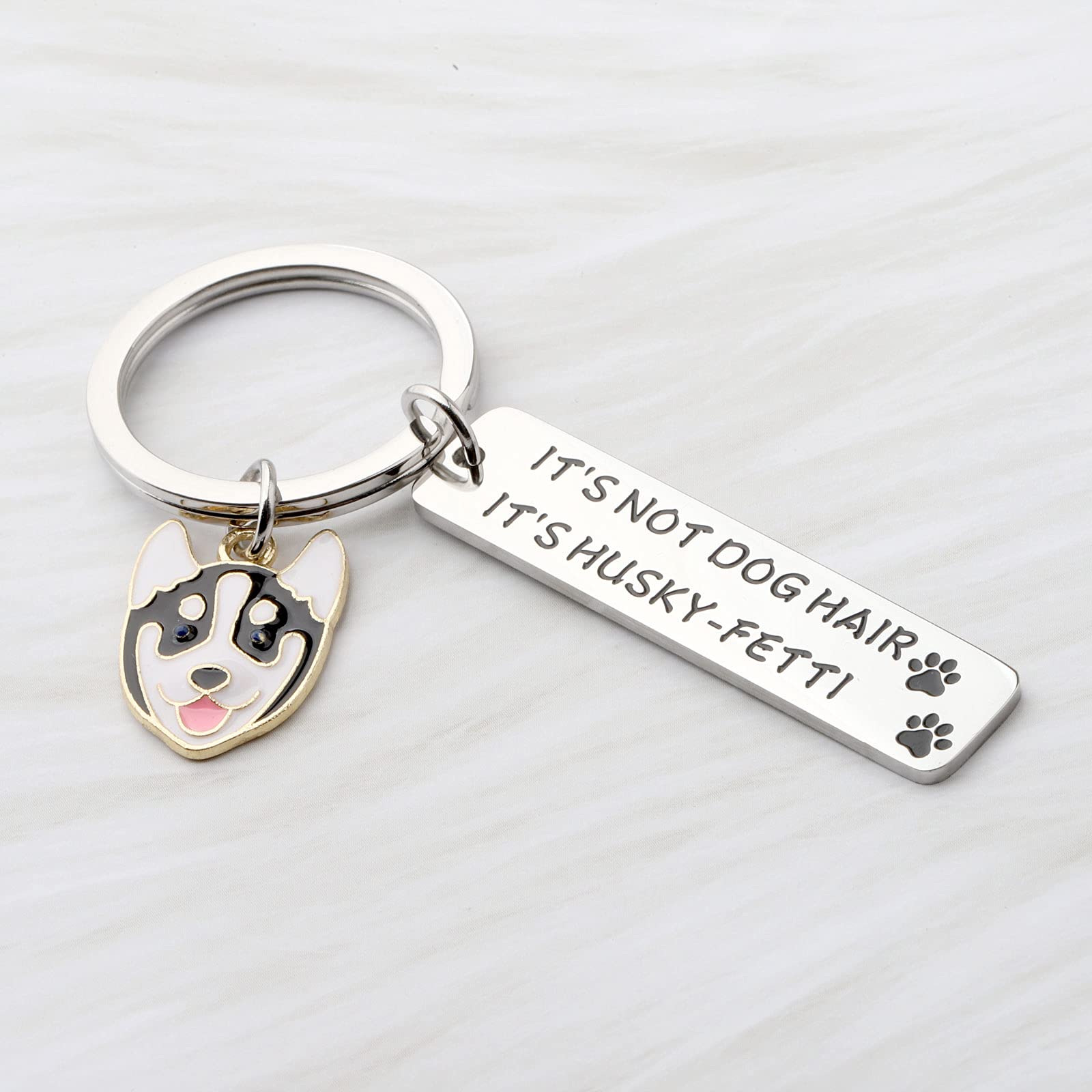 CENWA Husky Keychain - Perfect Gift for Husky Lovers & Dog Owners - Funny 'It's Not Dog Hair It's Husky-fetti' Keyring - Ideal for Pet Lovers, Birthday Gifts & Everyday Carry