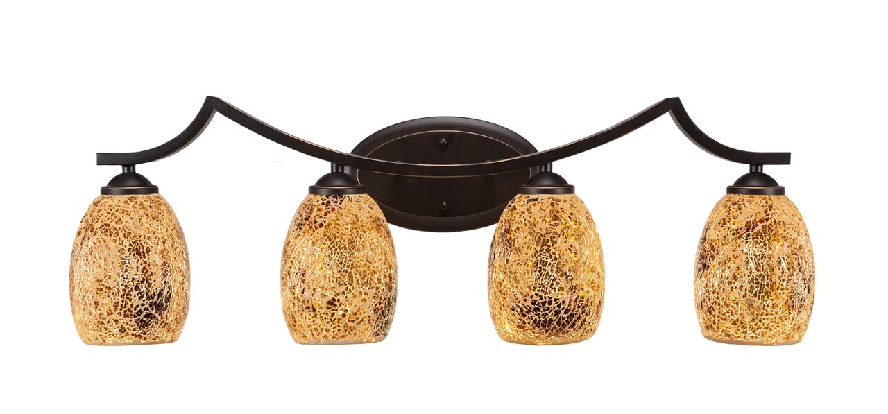 Zilo 4-Light Bathroom Vanity Light Fixture in Dark Granite - Modern LED Bath Bar for Bathroom Mirror Lighting (554-DG-4175) - Perfect for Home Spa, Master Bathroom & Powder Room Decor