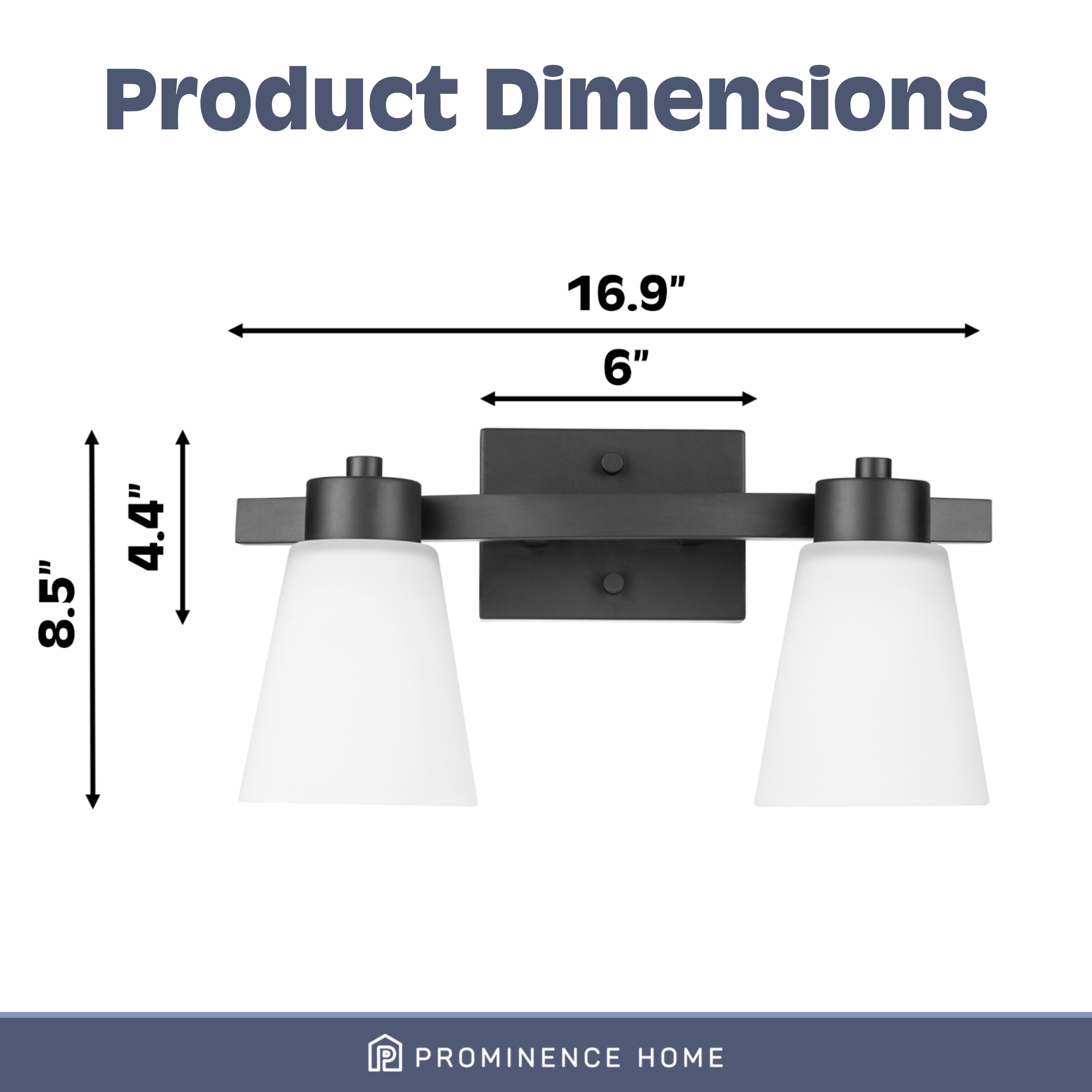 Fairendale 2-Light Vanity Light with Frosted Glass Shade in Matte Black - Perfect for Bathroom, Bedroom, and Dressing Room Lighting