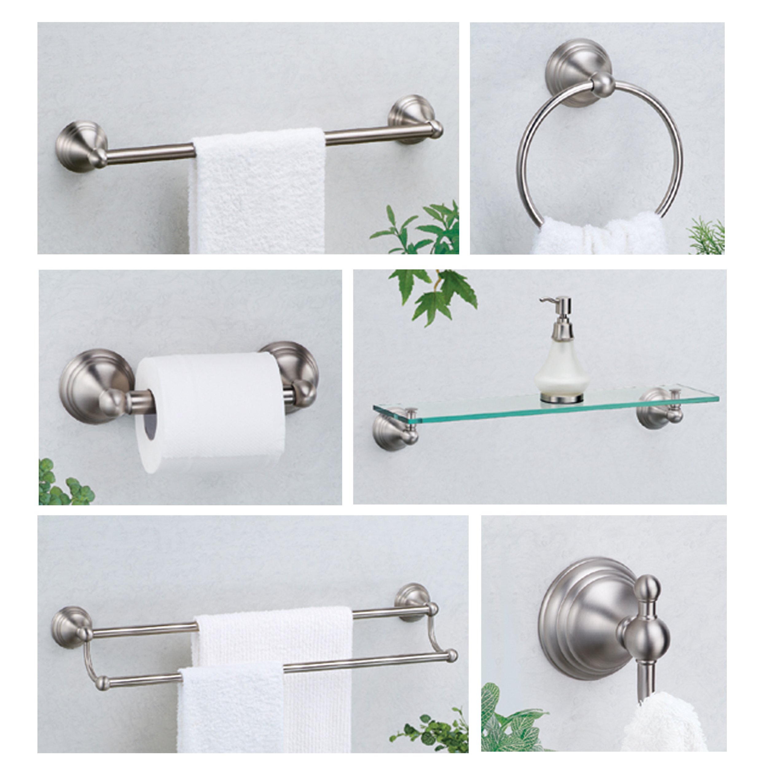 Gatco 4363 Charlotte Toilet Paper Holder in Satin Nickel Finish - Bathroom Tissue Roll Stand for Modern Homes & Restrooms