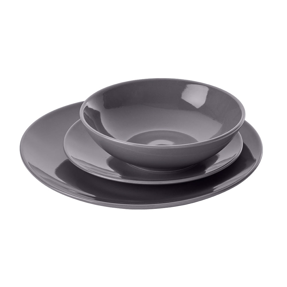 Premium Pebble Dinnerware Set - 12-Piece Stoneware Plates & Bowls for Everyday Dining | Elegant & Durable Tableware for Home, Restaurant, and Party Use