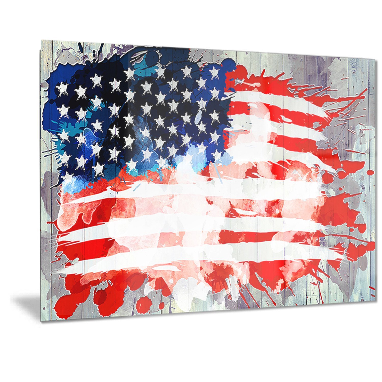 Designart Abstract US Flag Metal Wall Art - Modern Patriotic Home Decor - 40x30 Inches - Perfect for Living Room, Bedroom & Office Wall Decor