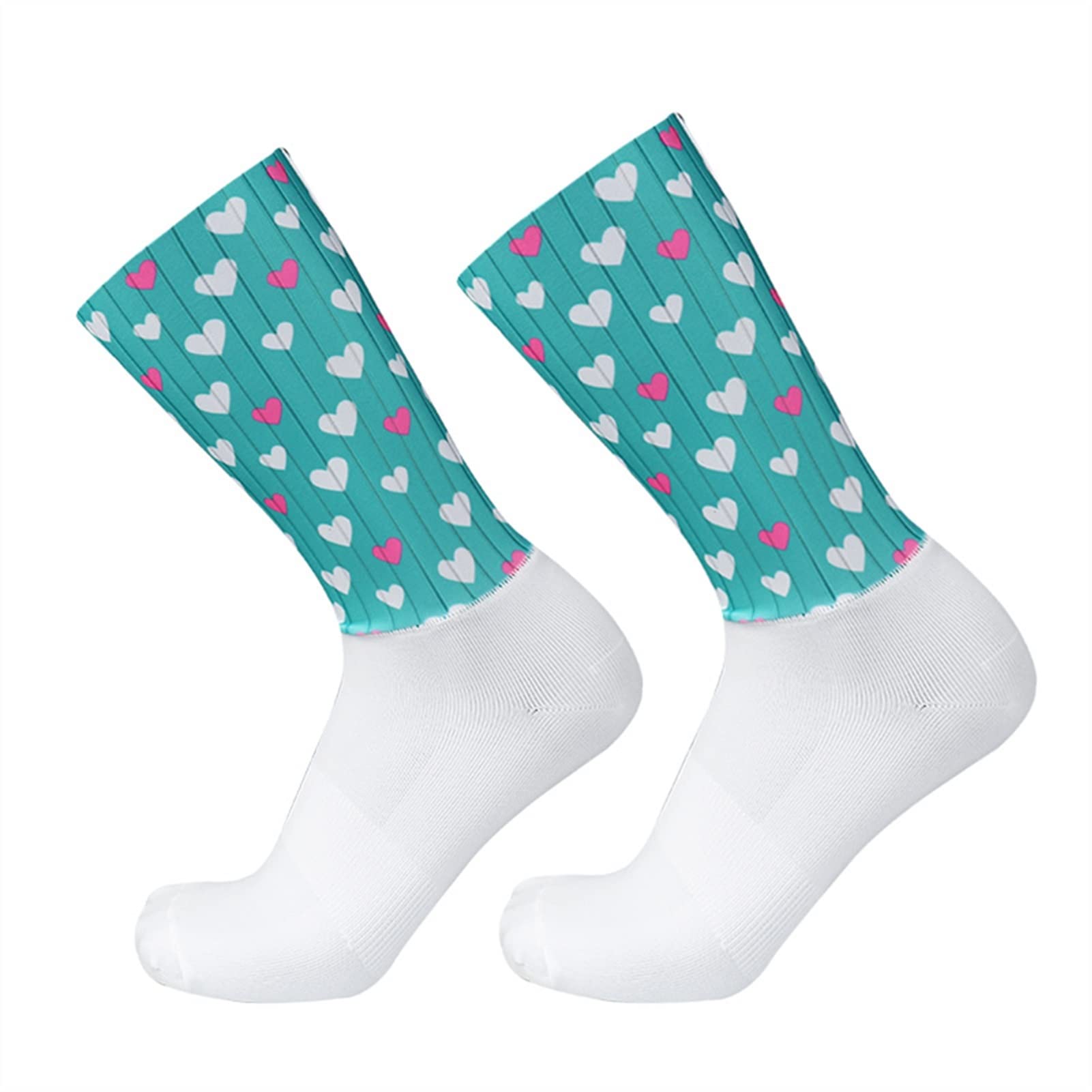 **Non-Slip Silicone Cycling Socks for Men & Women - Pro Aero Sports Bike Running Socks, Breathable & Cool for Summer Riding - Perfect for Road Biking, Mountain Biking & Indoor Training**