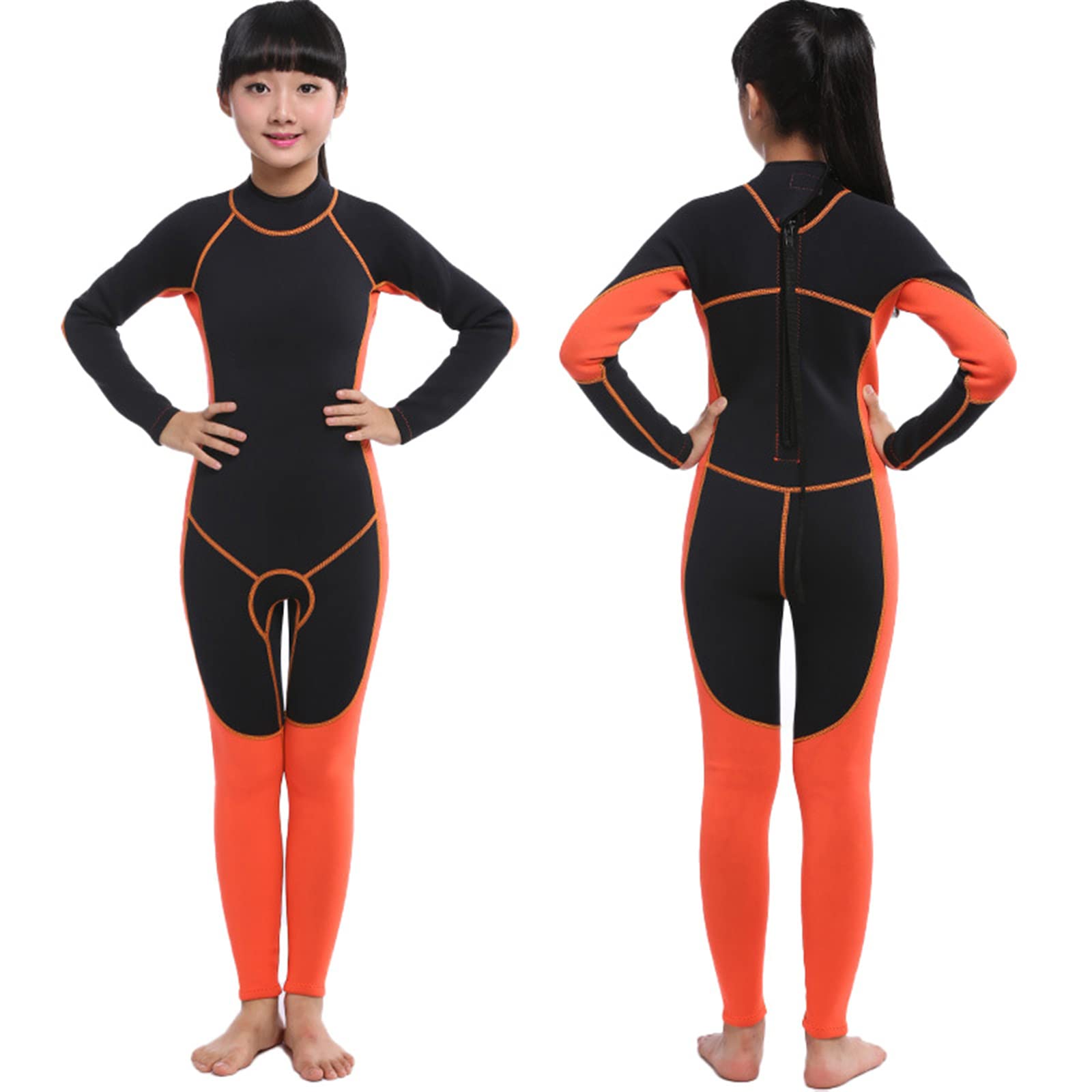 **LLYCC 2mm Neoprene Kids Wetsuit for Boys & Girls - Full Long Sleeve Thermal Swimsuit with Back Zip - Warm & Comfortable for Swimming, Surfing & Water Sports**    *(Perfect for beach vacations, pool parties, snorkeling, and cold-water activities!)*