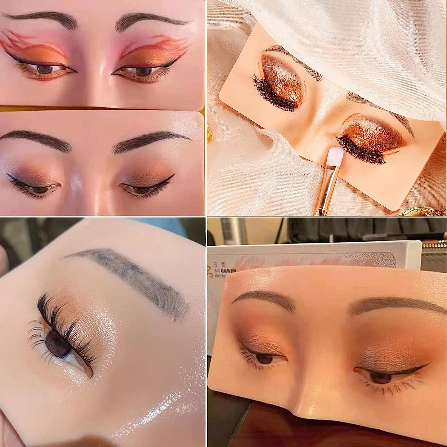 MAYU Silicone Makeup Practice Face Board - Realistic Bionic Skin for Professional & Beginner Makeup Training - Perfect for Eyeshadow, Eyeliner & Foundation Practice at Home or Salon