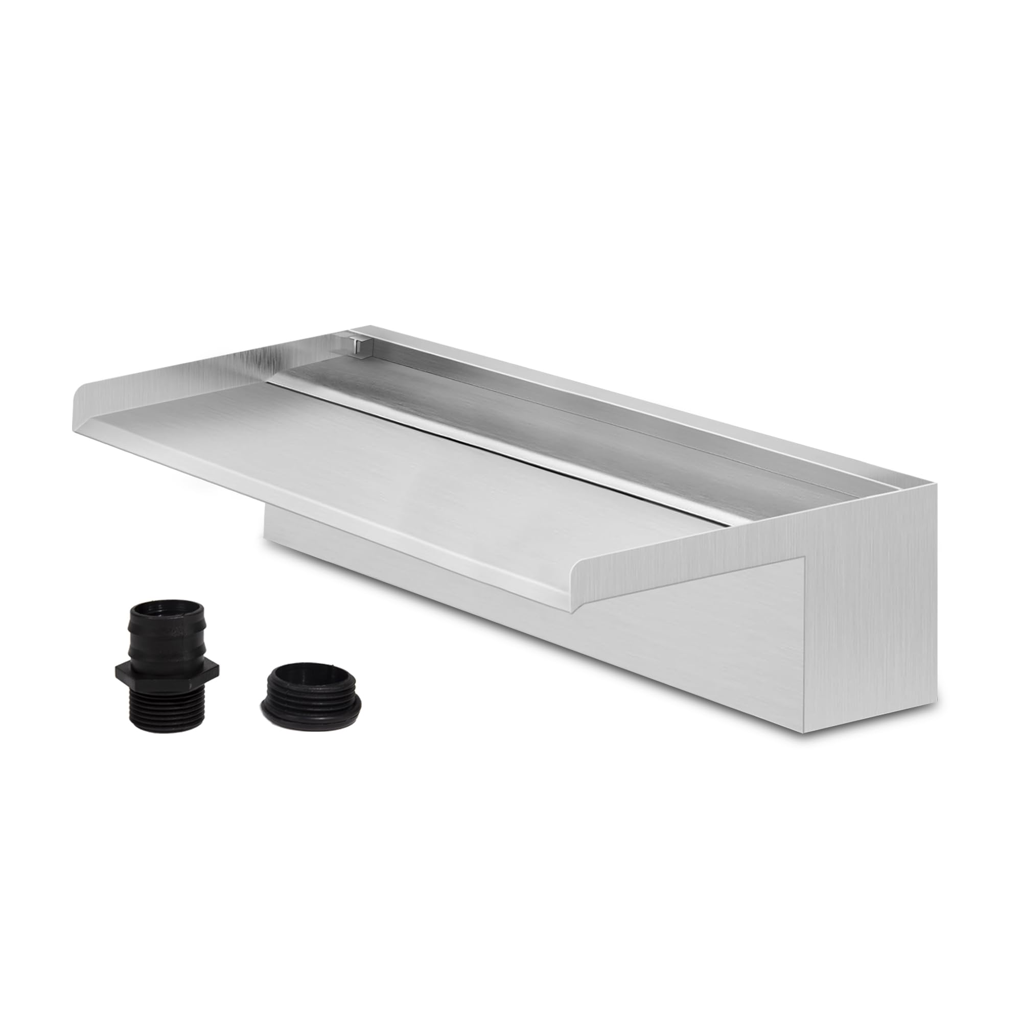 304 Stainless Steel Pool Fountain Waterfall with Wide Water Flow Platform - Outdoor Waterfall Spillway for Swimming Pools, Ponds & Patio Decor (15.7 Inch) - Perfect for Backyard Landscaping, Garden Water Features & Relaxing Outdoor Spaces
